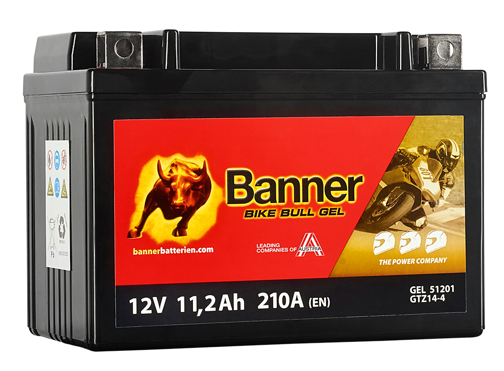 Banner Bike Bull GEL GEL51201 Startbatteri 12V, 11 Ah