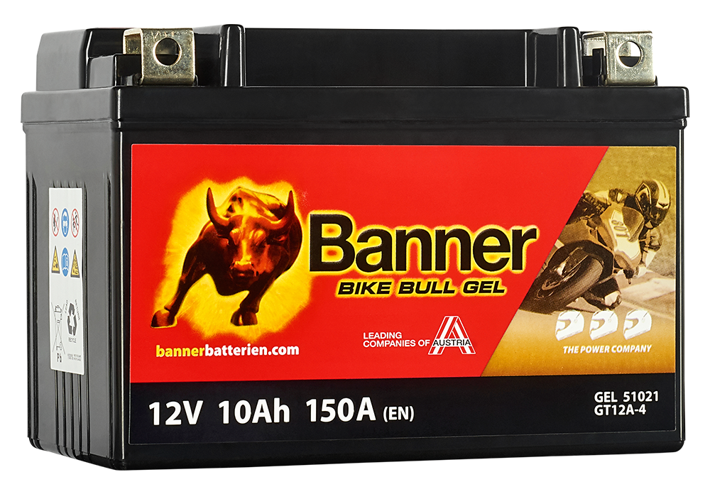 Banner Bike Bull GEL GEL51021 Startbatteri 12V, 10 Ah