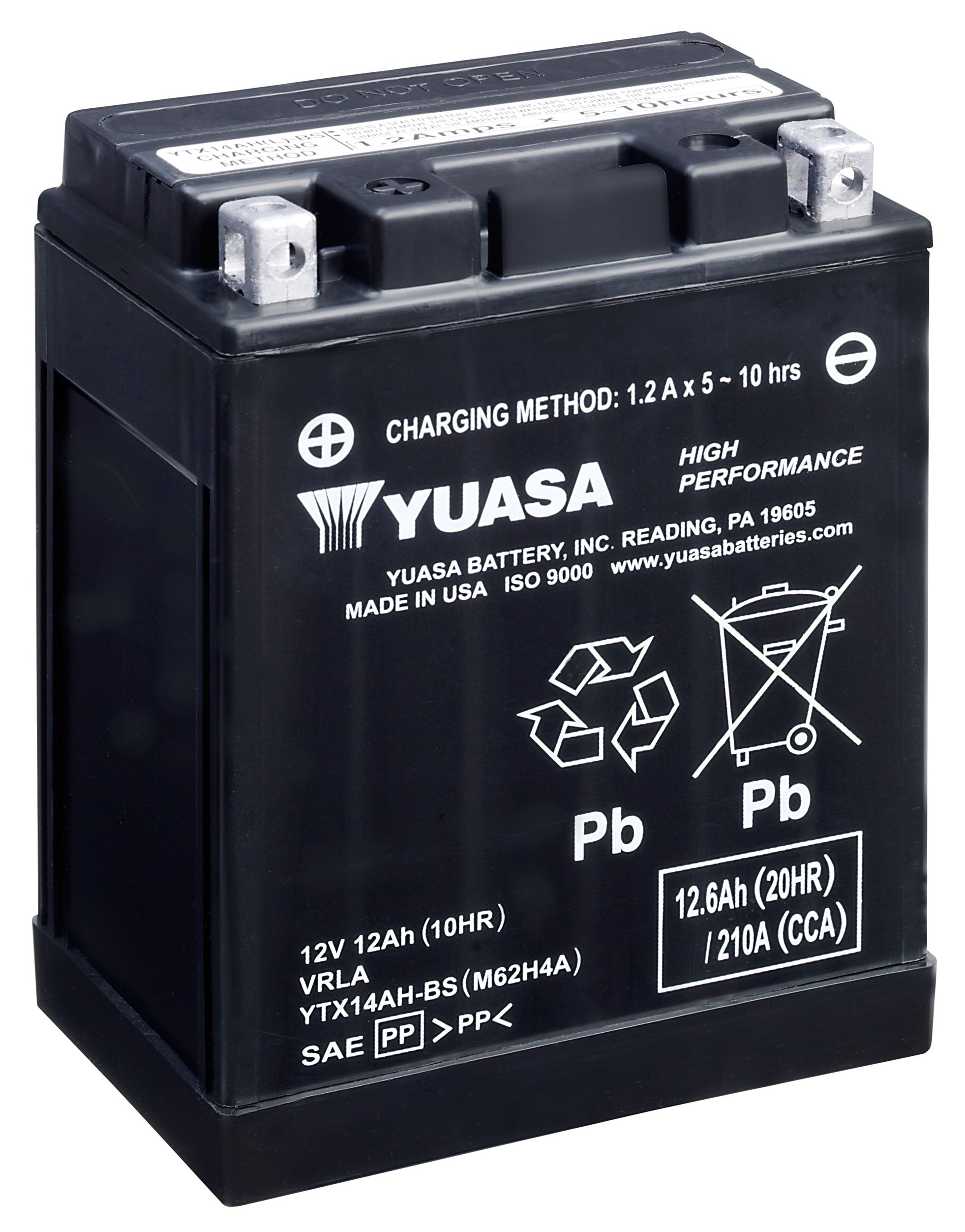 Yuasa YTX14AH-BS Startbatteri 12V, 12,6 Ah
