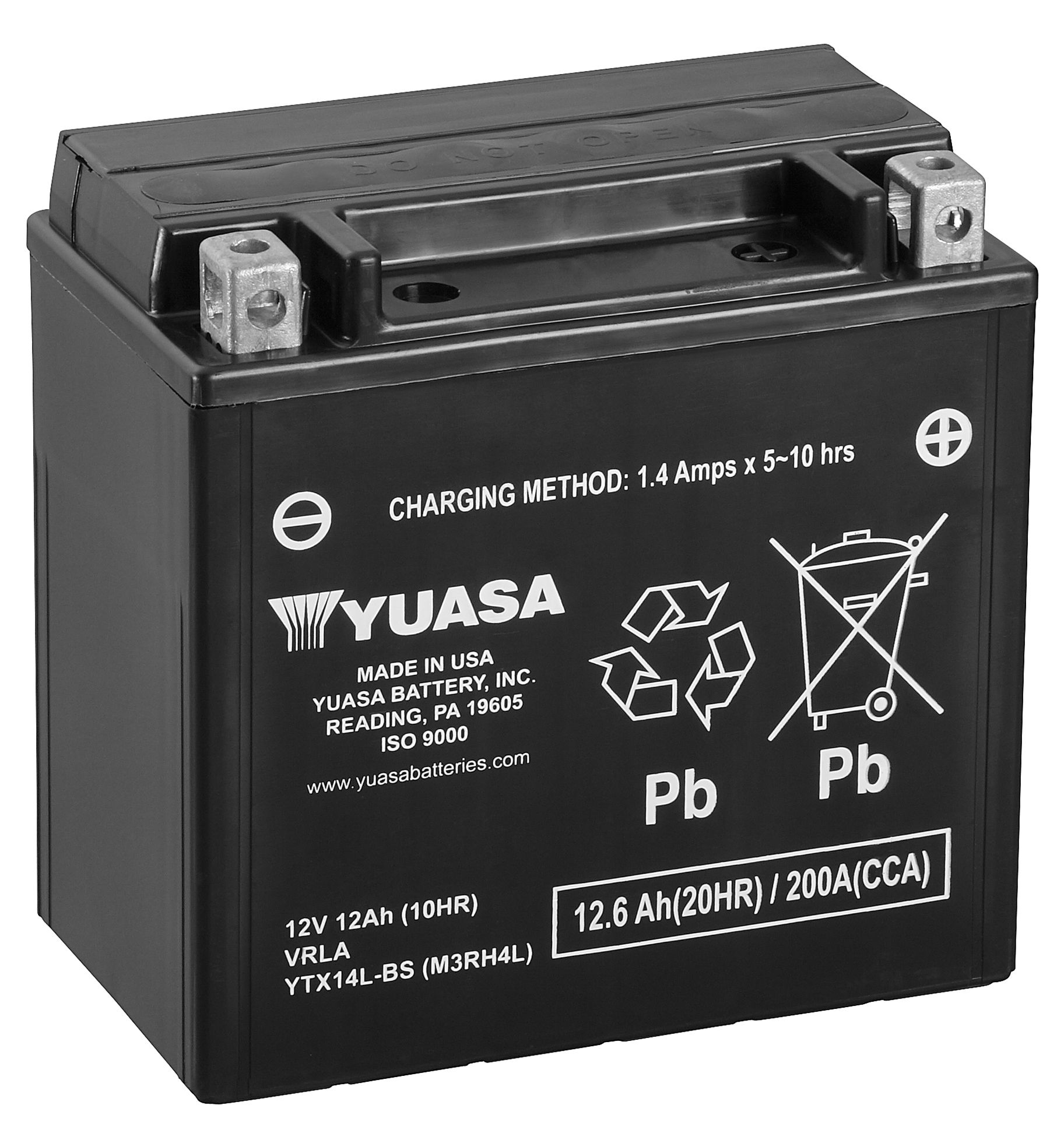 Yuasa YTX14L-BS Startbatteri 12V, 12,6 Ah