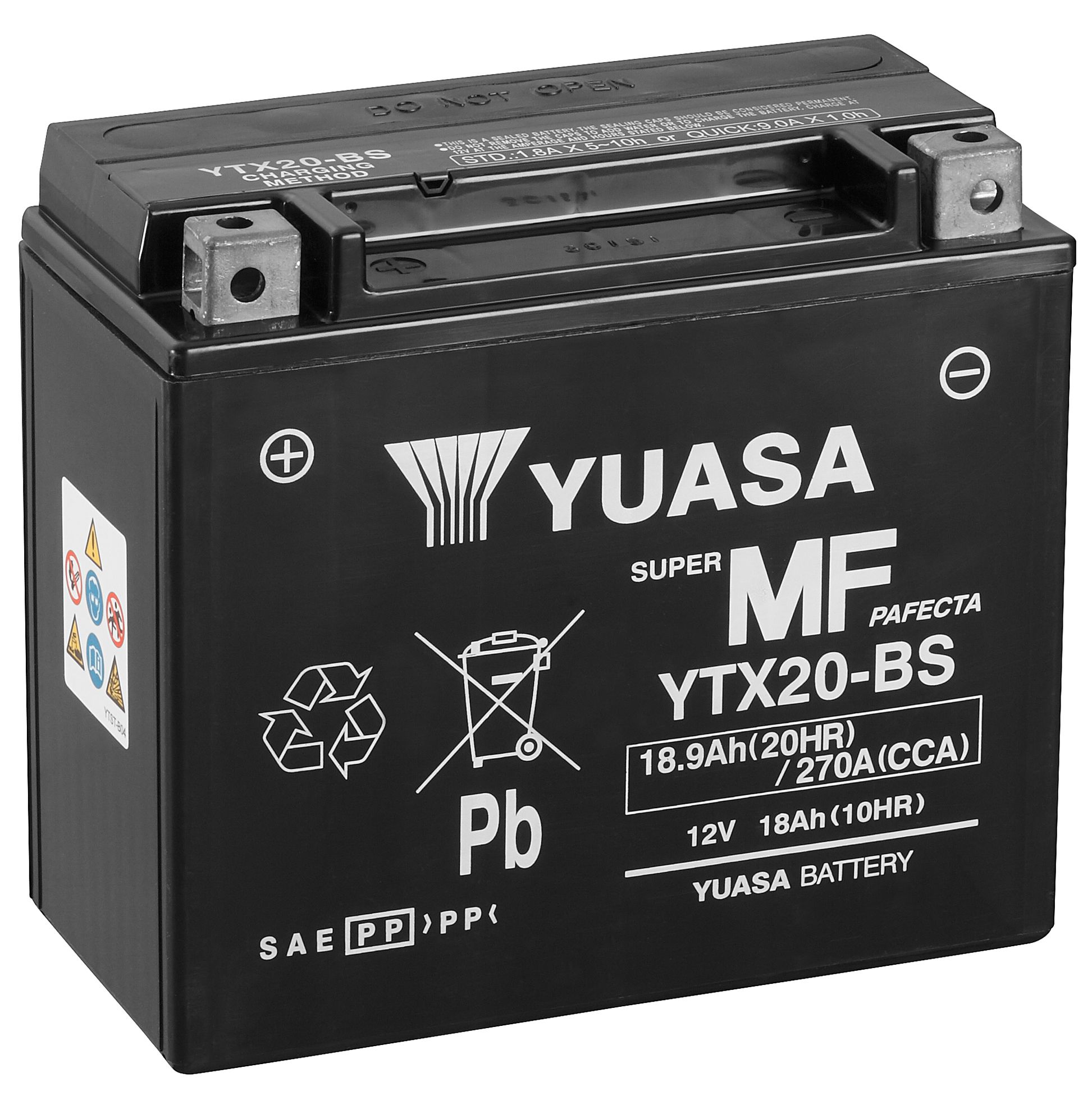 Yuasa YTX20-BS Startbatteri 12V, 18,9 Ah