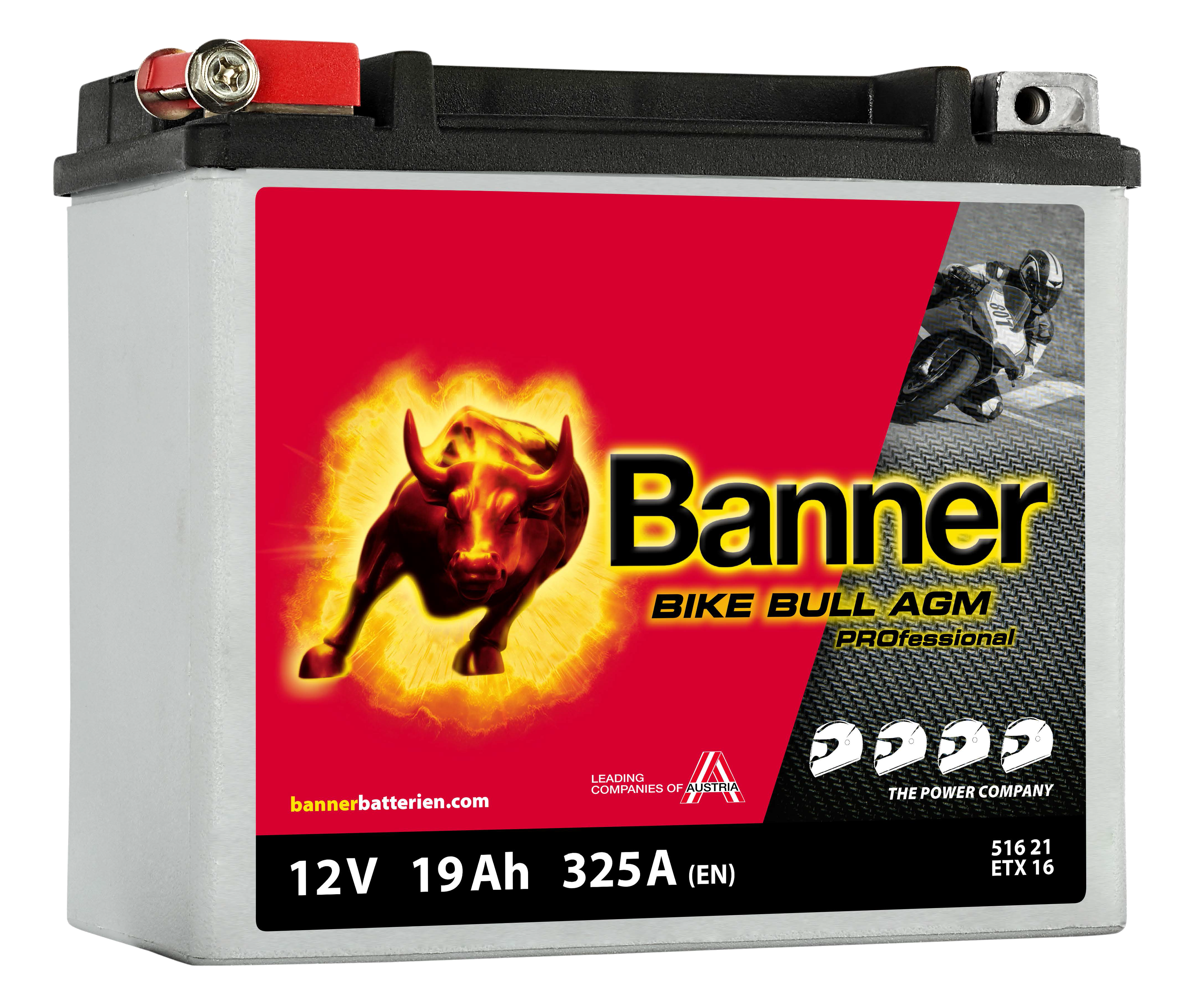 Banner Bike Bull AGM Pro ETX51621 Startbatteri 12V, 19 Ah
