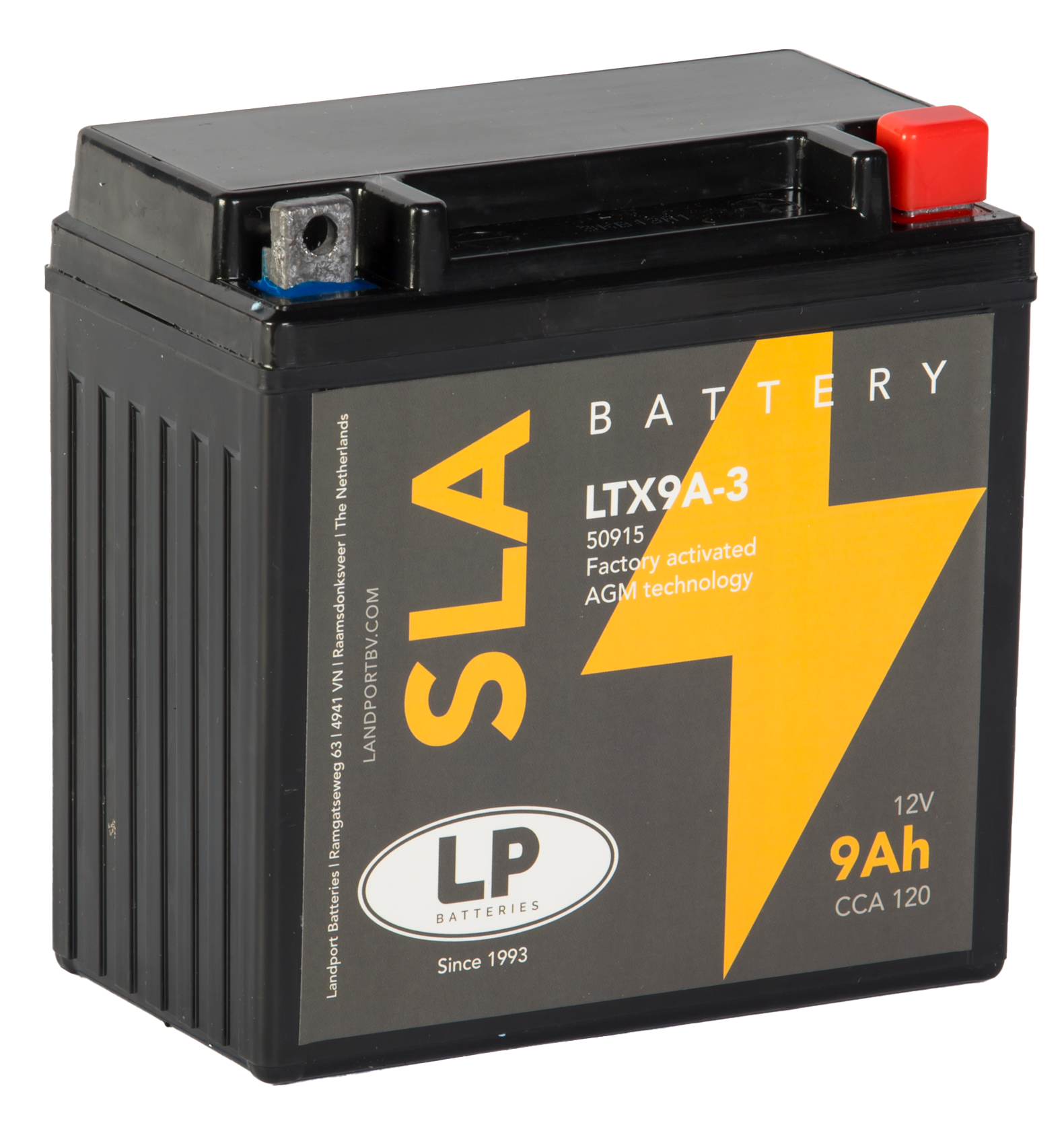 LP Batteries LPYTX9A-3 Startbatteri 12V, 9 Ah