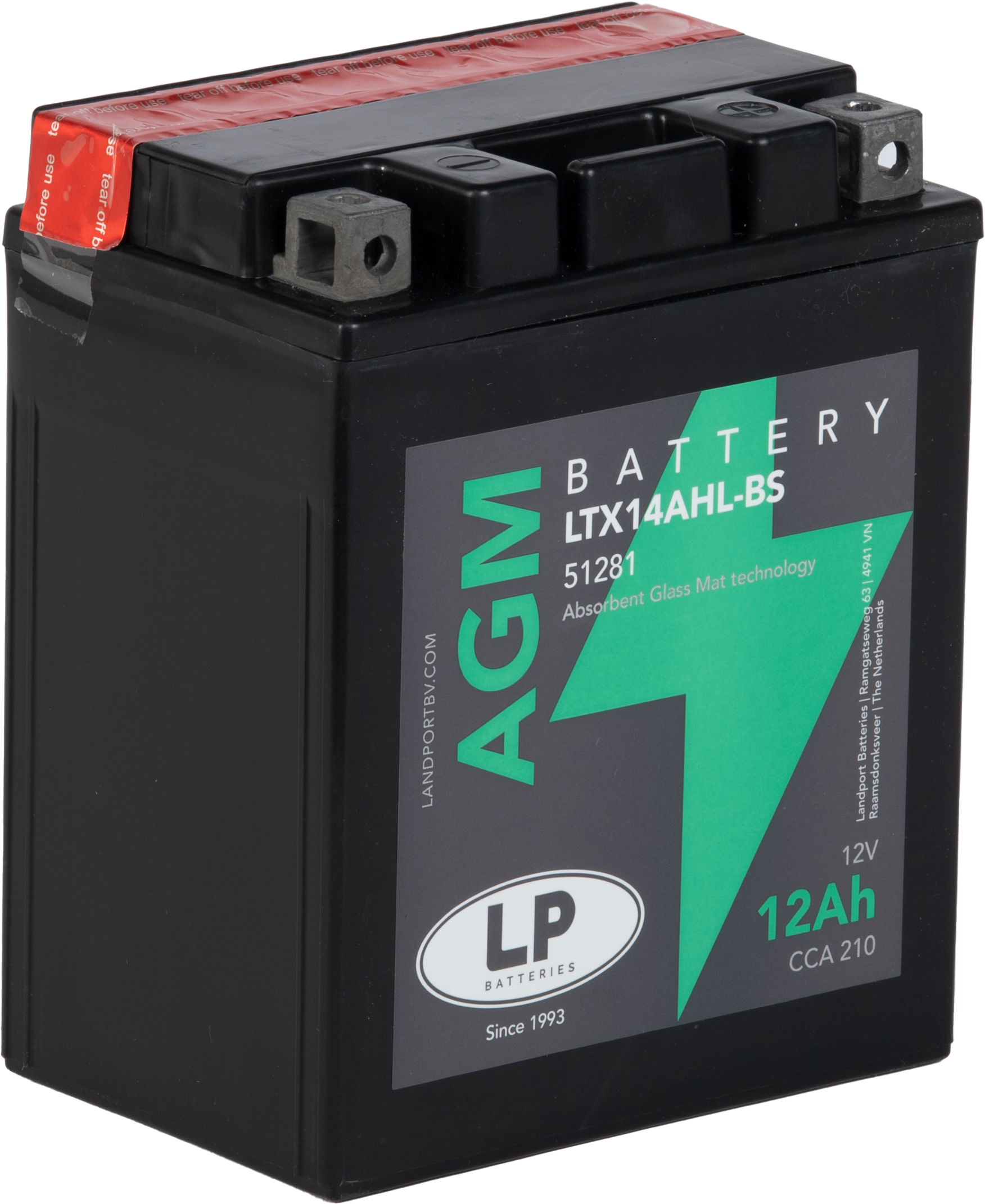 LP Batteries LPYTX14AHL-BS Startbatteri 12V, 12 Ah