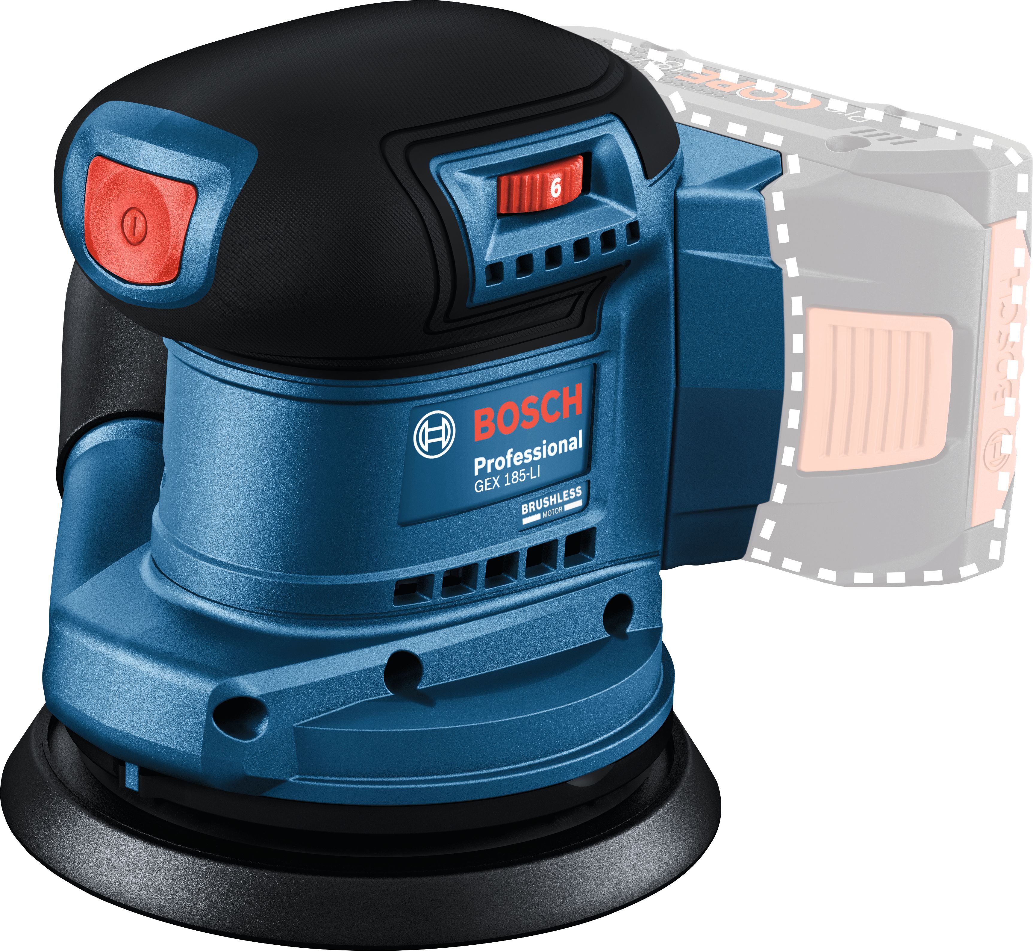Bosch GEX 185-LI Akkuepäkeskohiomakone ilman akkua ja laturia