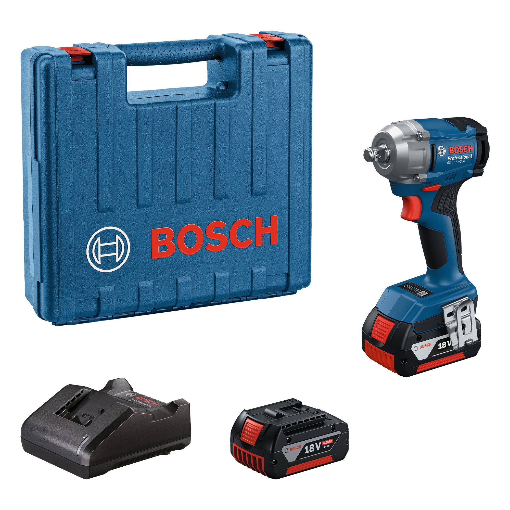 Bosch GDS 18V-350 Mutterdragare med batteri och laddare 06019M5021