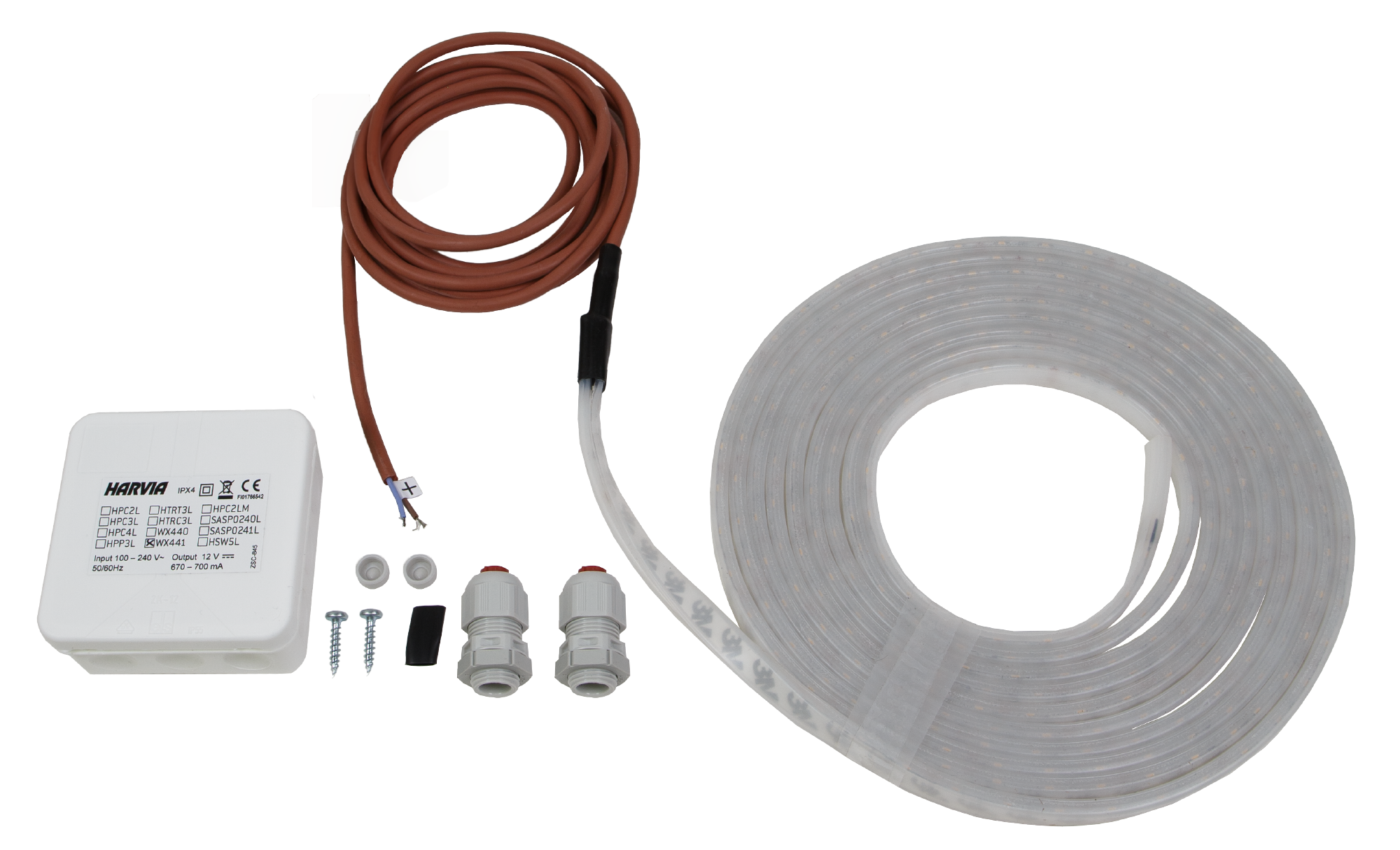 Harvia WX441 LED-ljusset med transformator 5 m