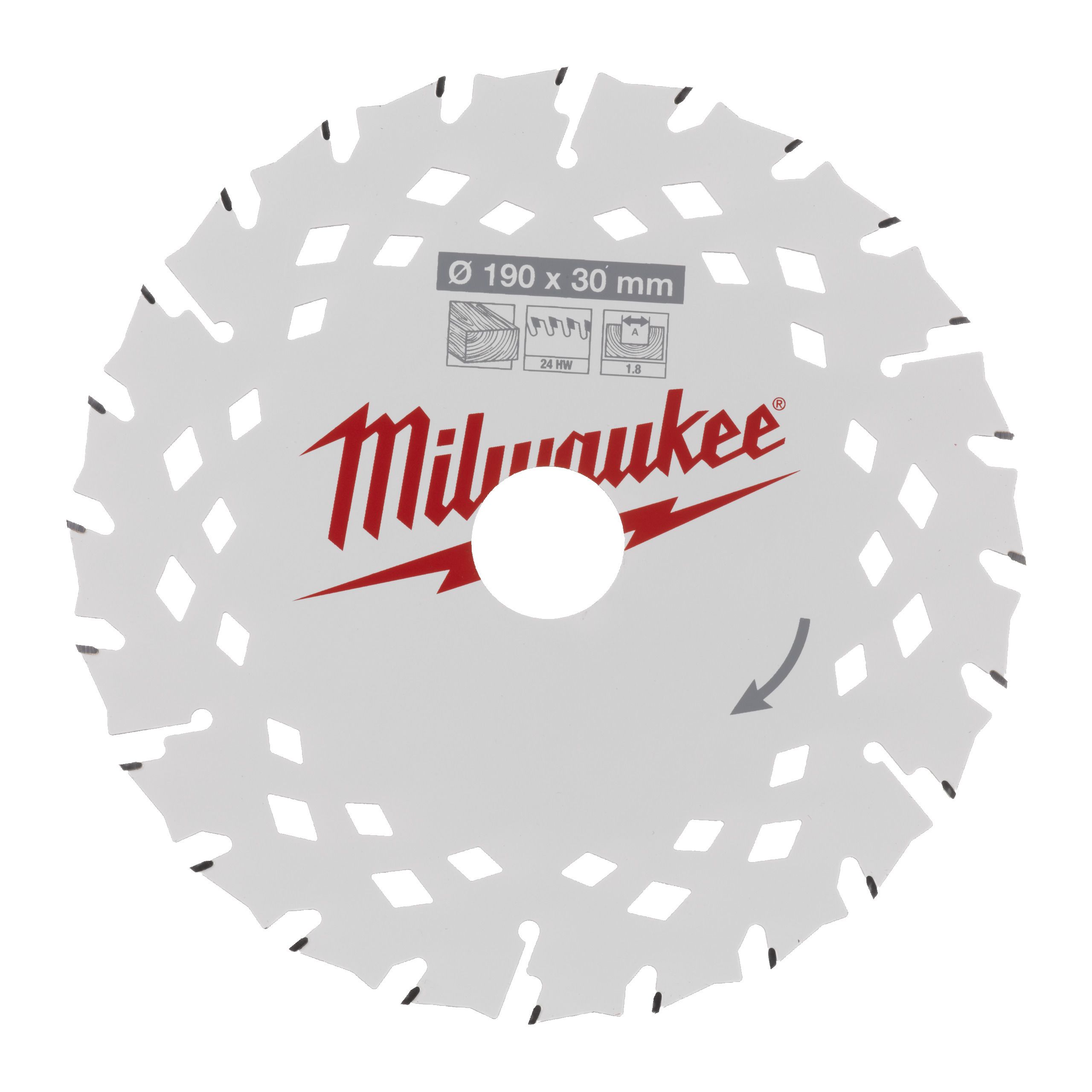 Milwaukee 4932498976 Pyörösahanterä puulle, 190 x 30 x 1.8 x 24ATB