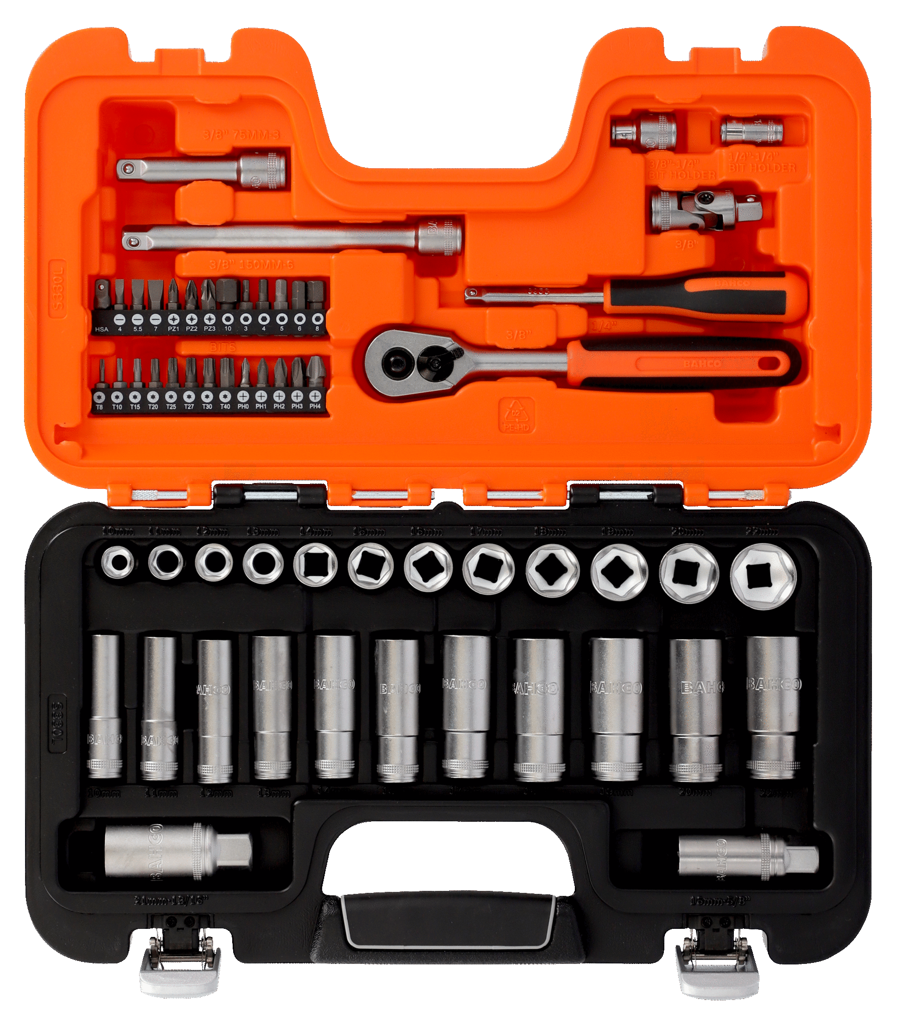 Bahco S330L Hylsnyckelsats 53 delar