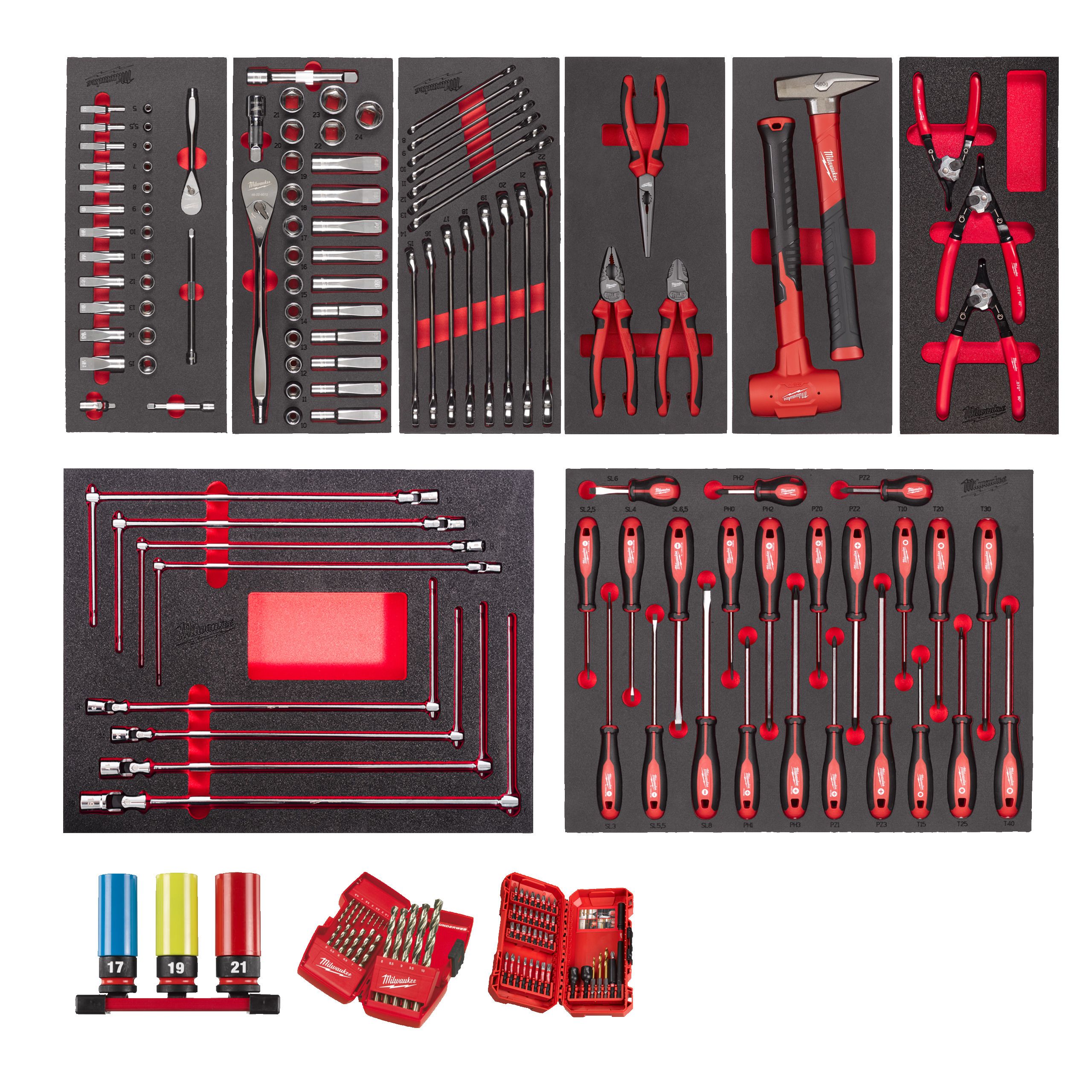 Milwaukee 4932499474 Verktygssats 172 delar, med skuminlägg