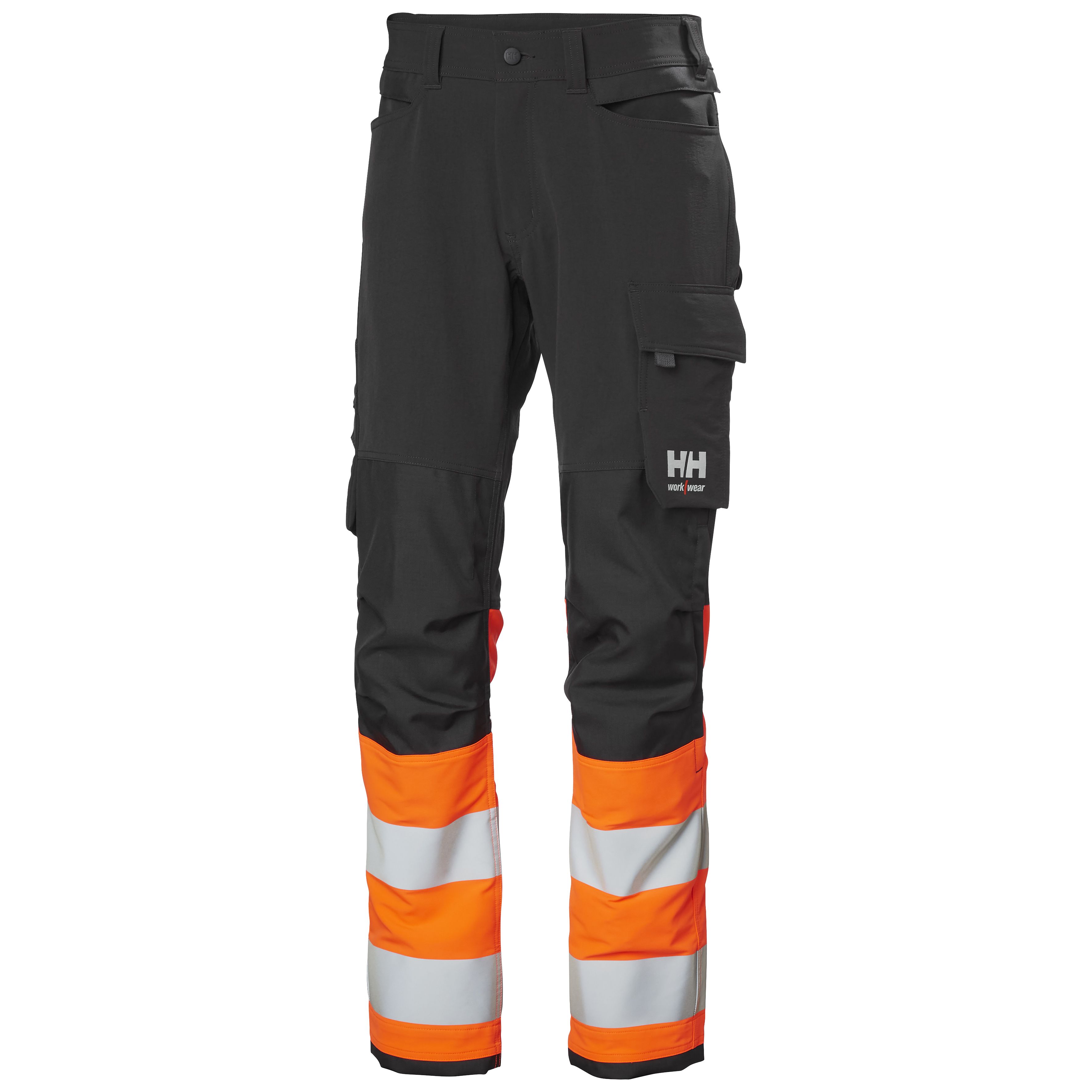 Helly Hansen Workwear Alna 4X HH Connect 77340-269 Arbetsbyxa varsel, mörkgrå/orange Mörkgrå/orange