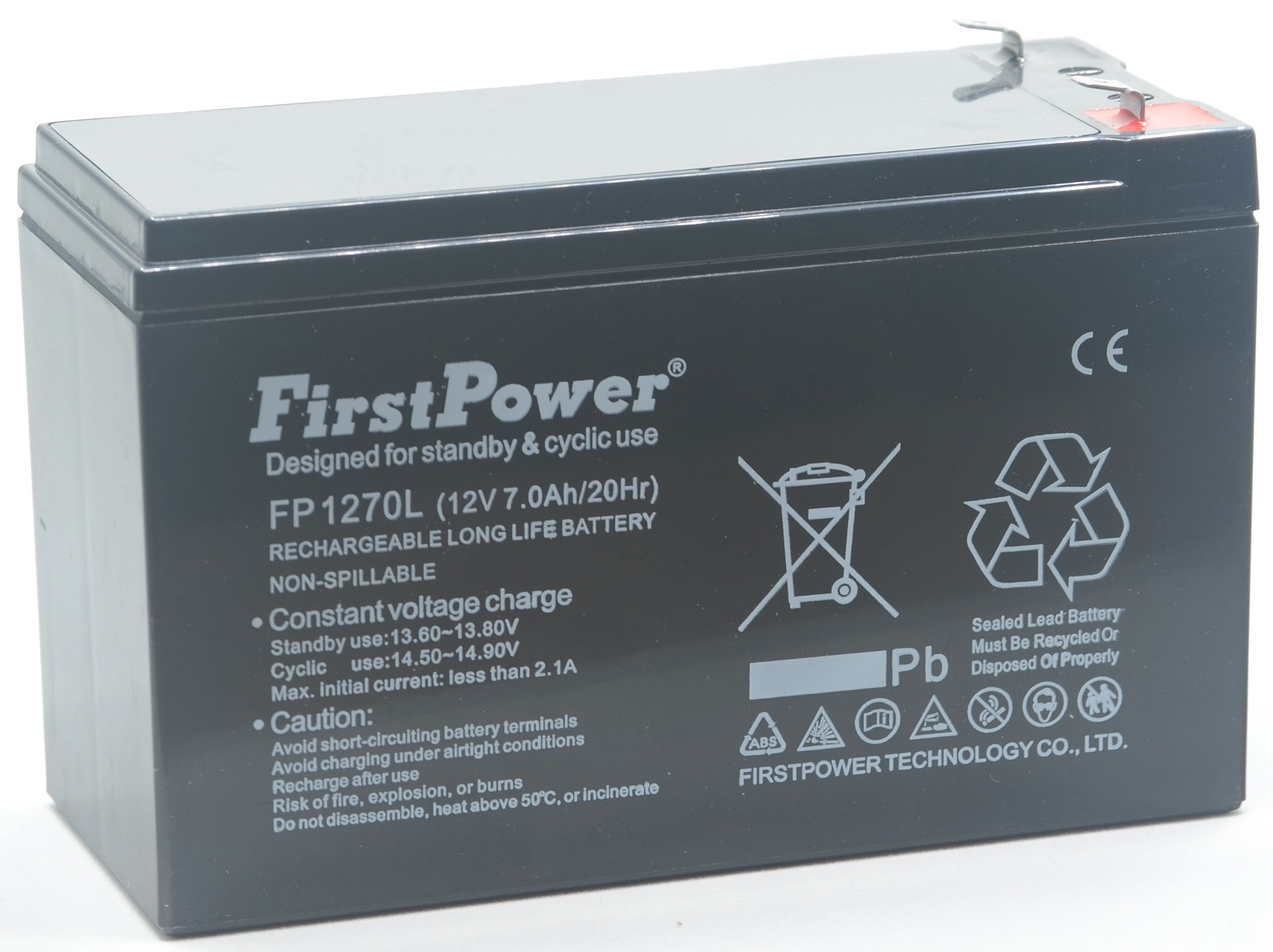 First Power FP1270L Batteri 12V, 7 Ah