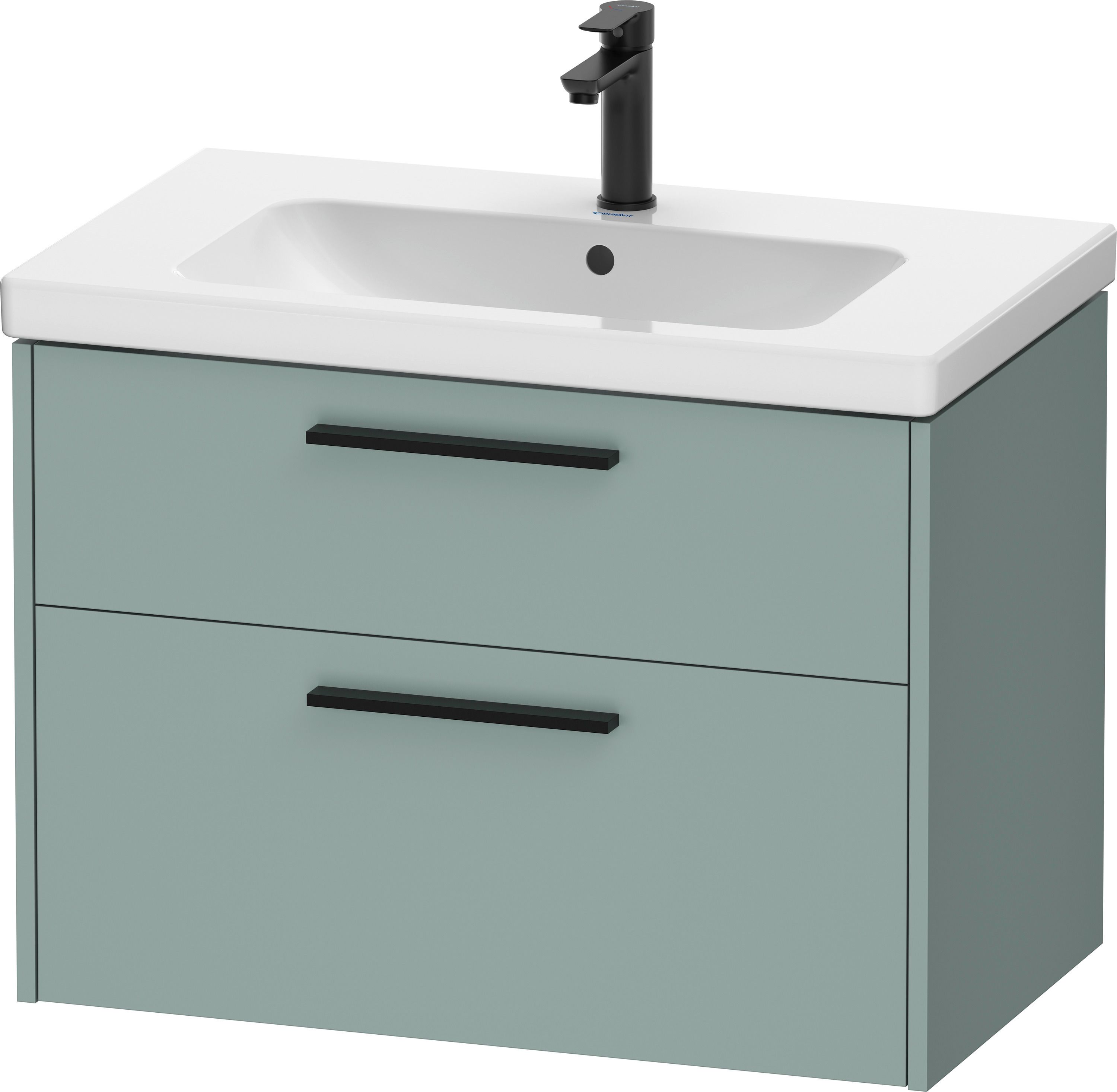 Duravit D-Code Tvättställsskåp 2 lådor Fjordgrön, diamantsvart