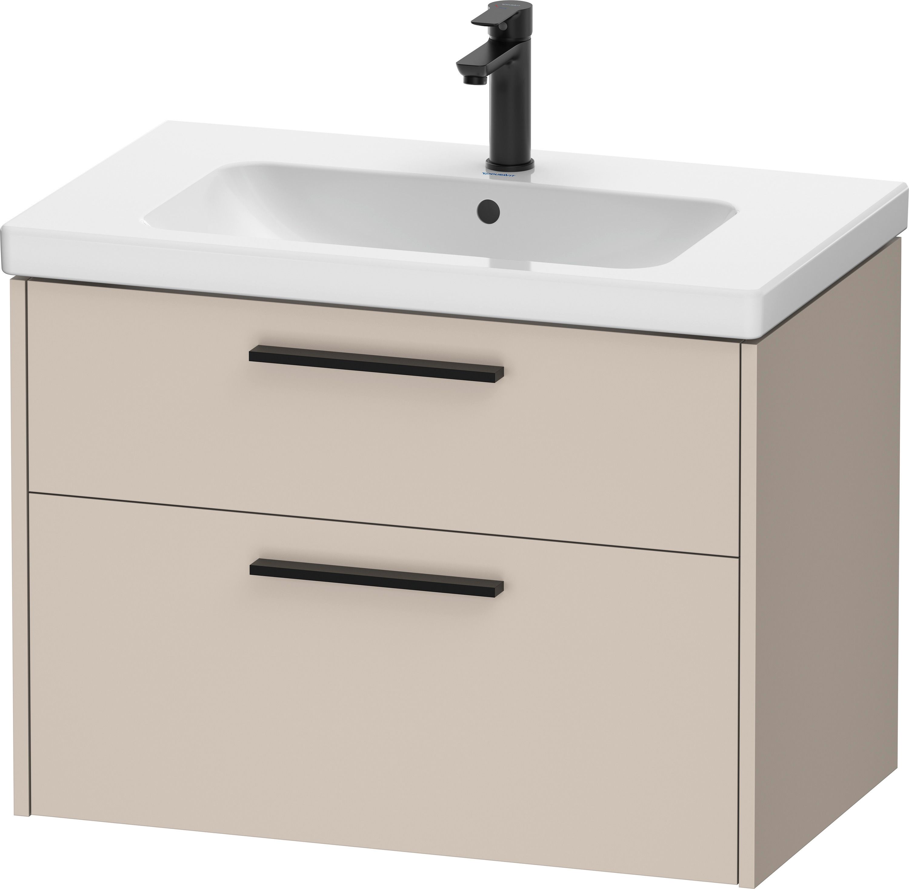 Duravit D-Code Tvättställsskåp 2 lådor Brun, diamantsvart