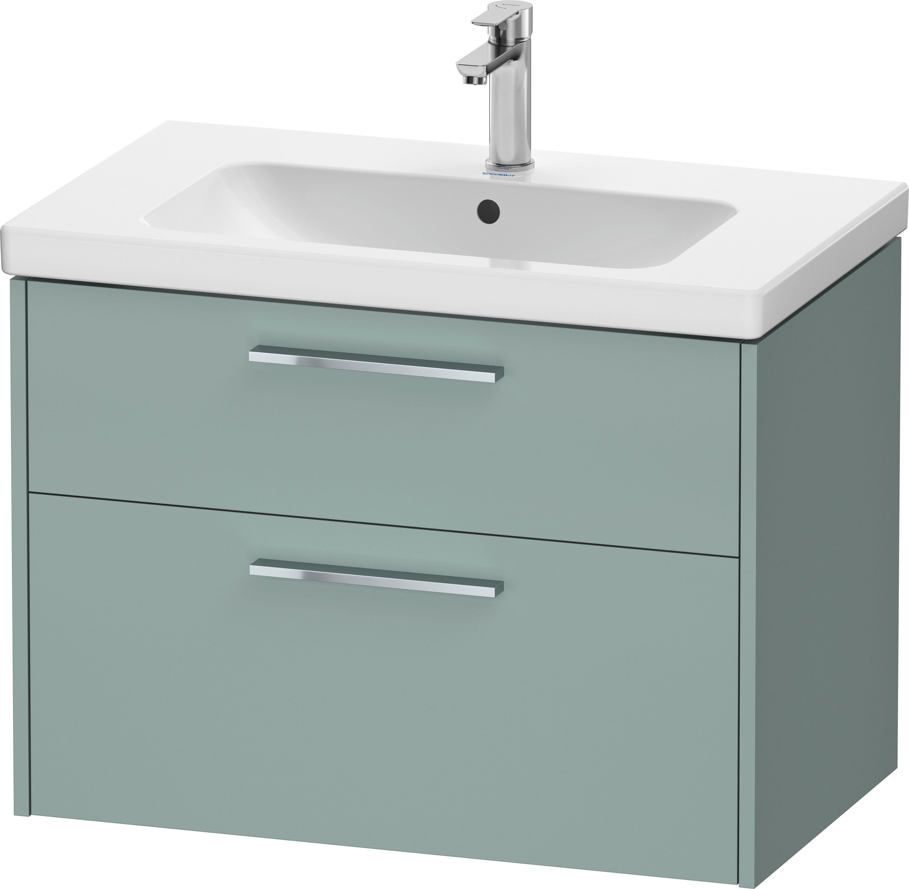 Duravit D-Code Tvättställsskåp 2 lådor Fjordgrön, krom