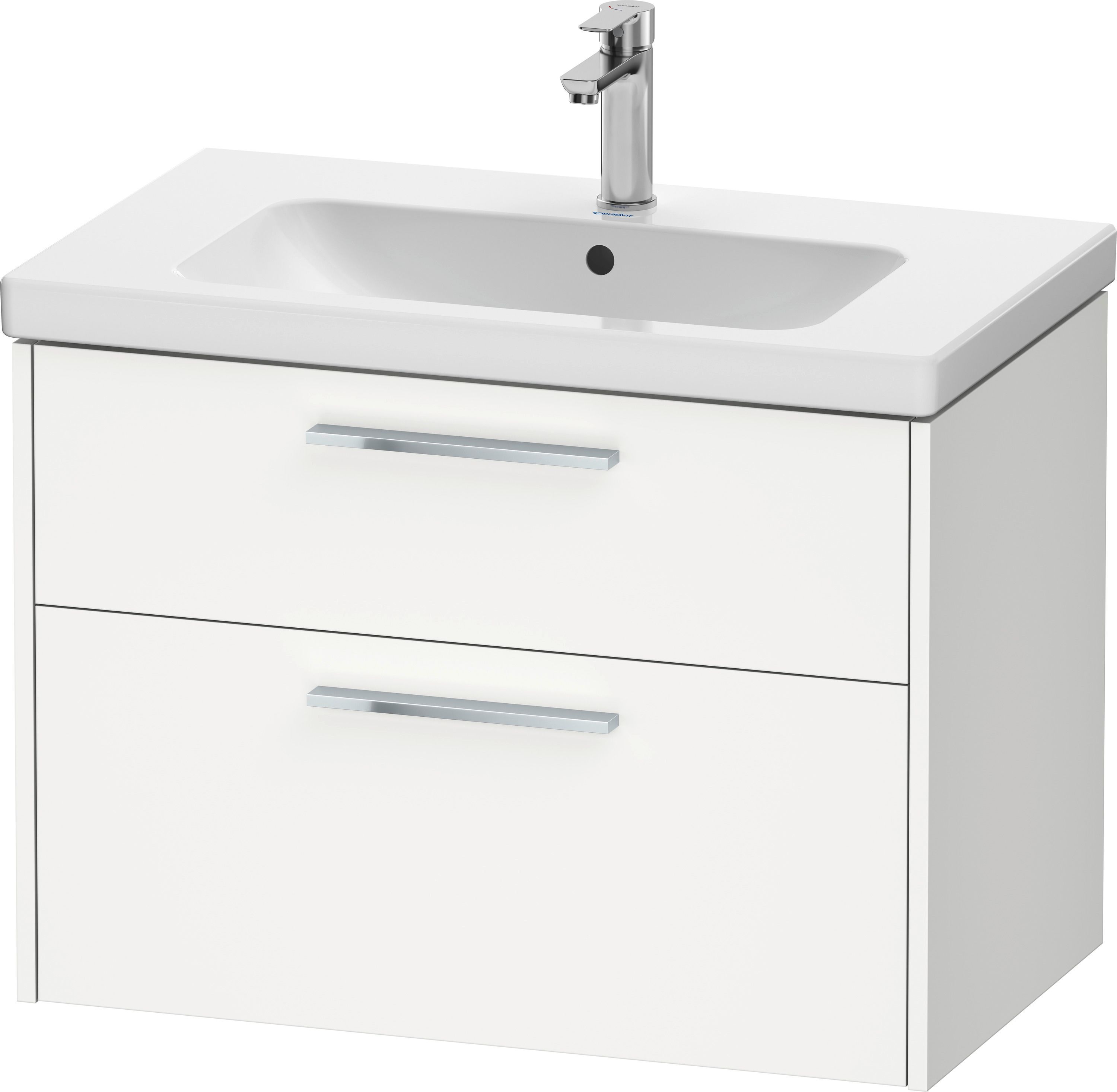 Duravit D-Code Tvättställsskåp 2 lådor Mattvit, krom