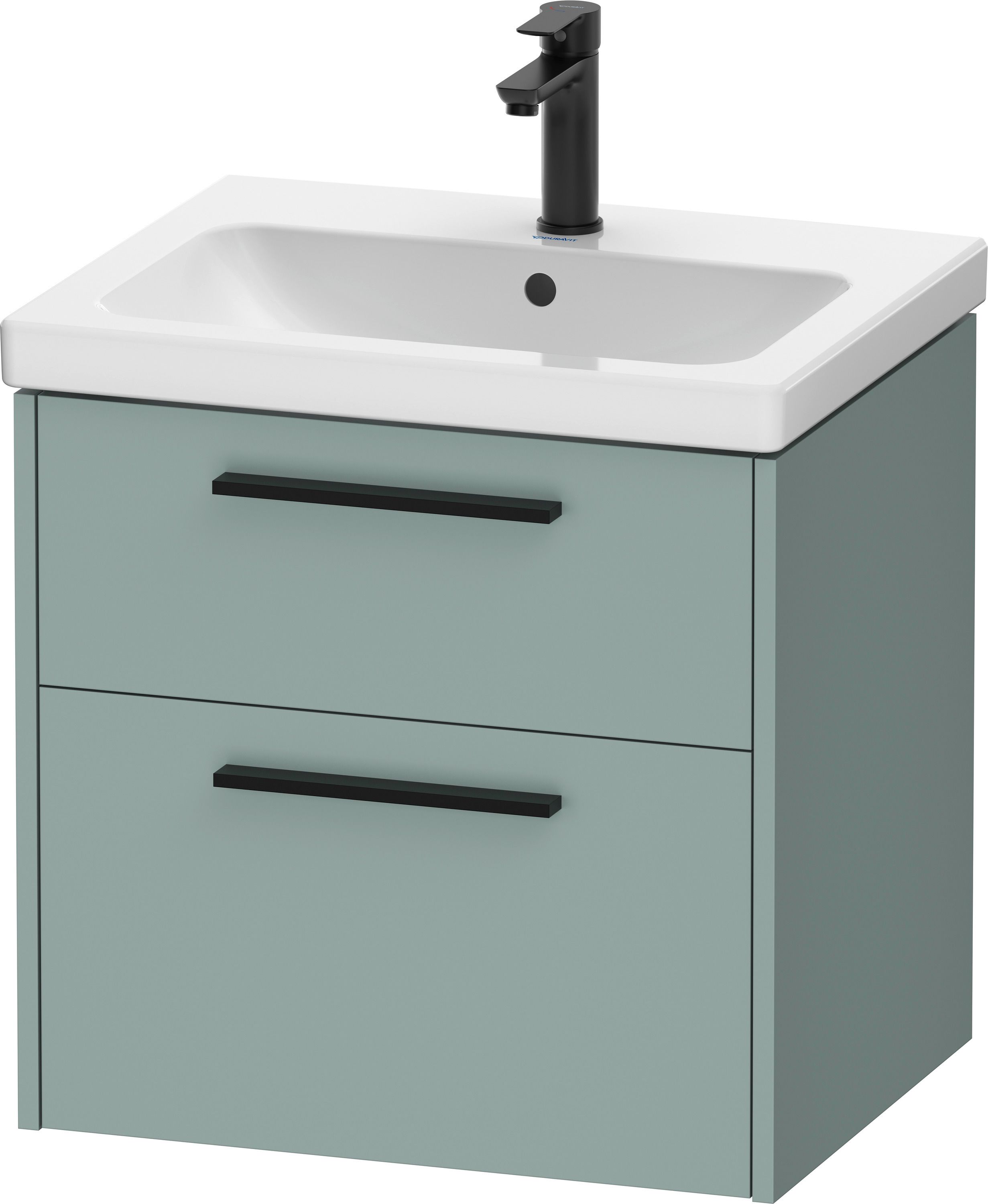 Duravit D-Code Tvättställsskåp 2 lådor Fjordgrön, diamantsvart