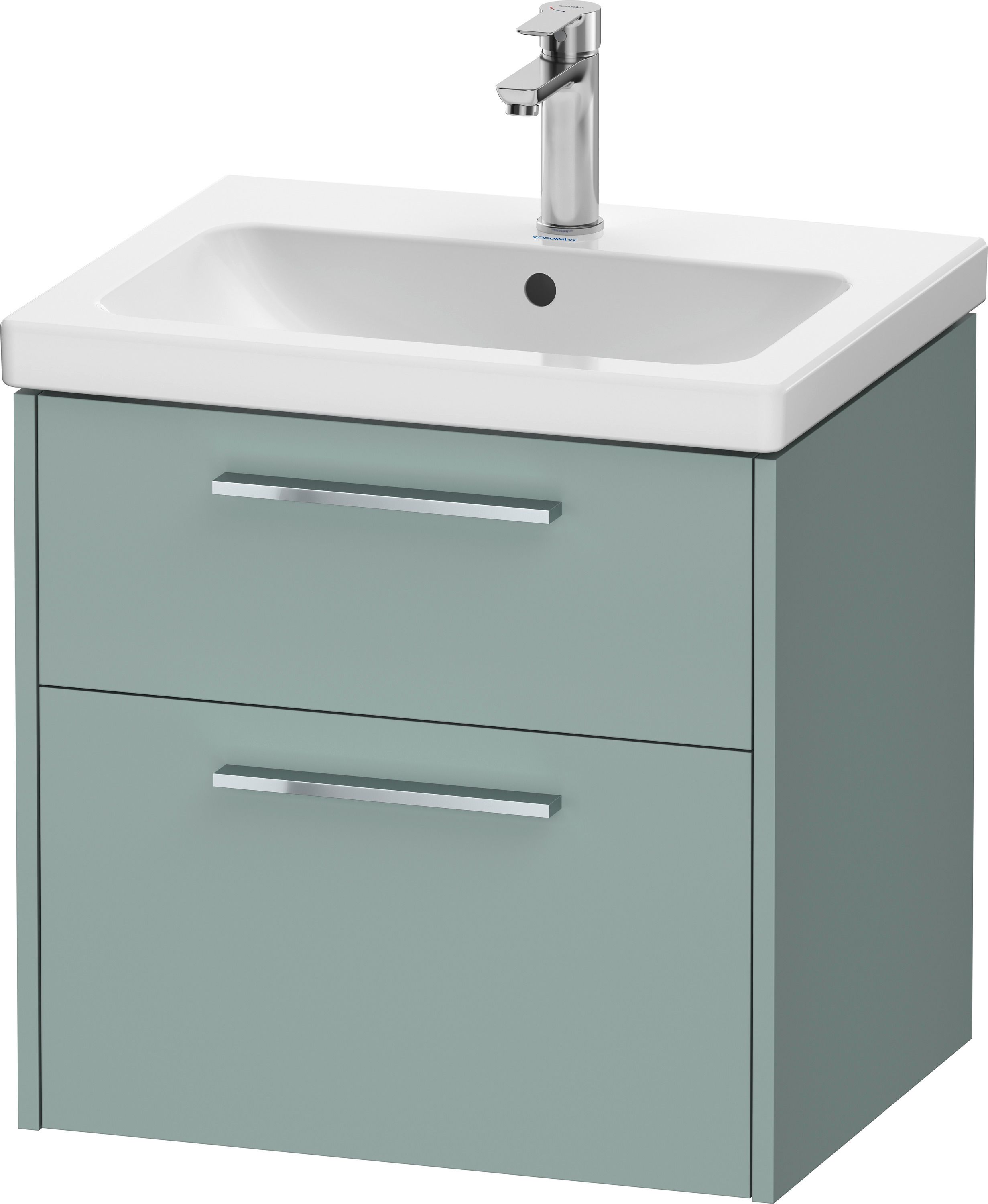 Duravit D-Code Tvättställsskåp 2 lådor Fjordgrön, krom