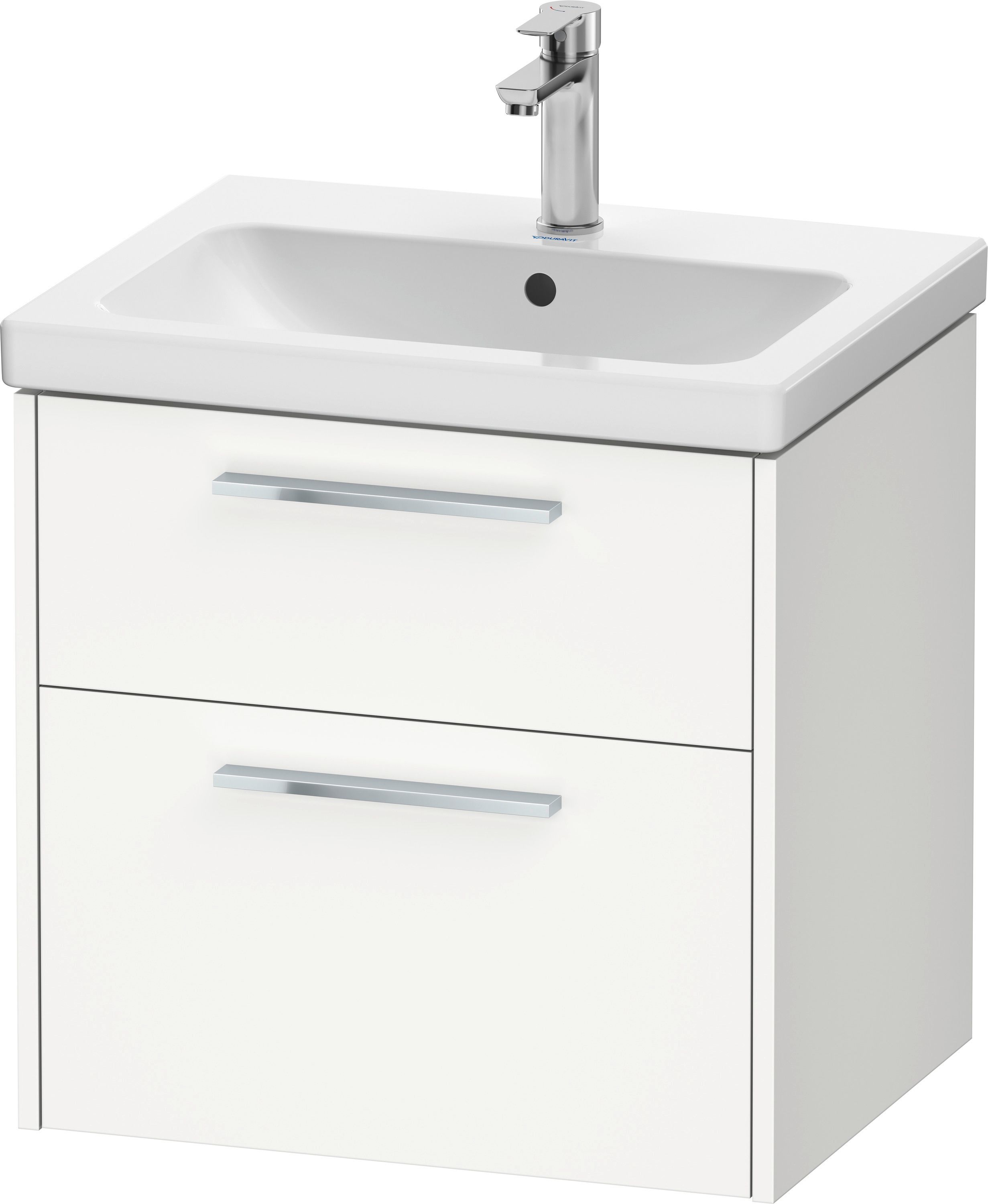 Duravit D-Code Tvättställsskåp 2 lådor Mattvit, krom