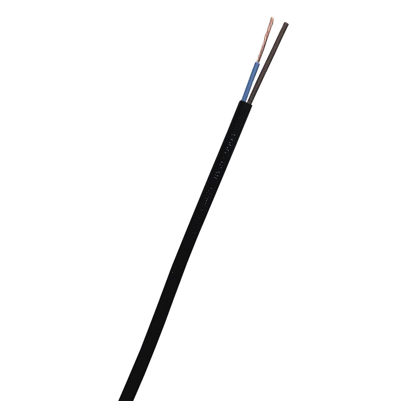 Nexans SKK Tilkoblingskabel H03VV-F, 300/300 V 2 x 0,75 mm², svart