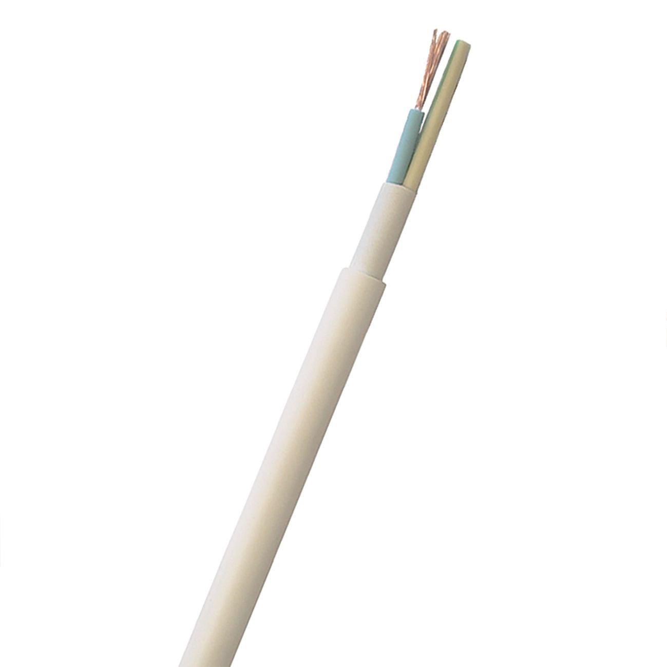 Nexans FQQ Installasjonskabel 3G 1,5 mm² lederområde, hvit 1 m, kappet