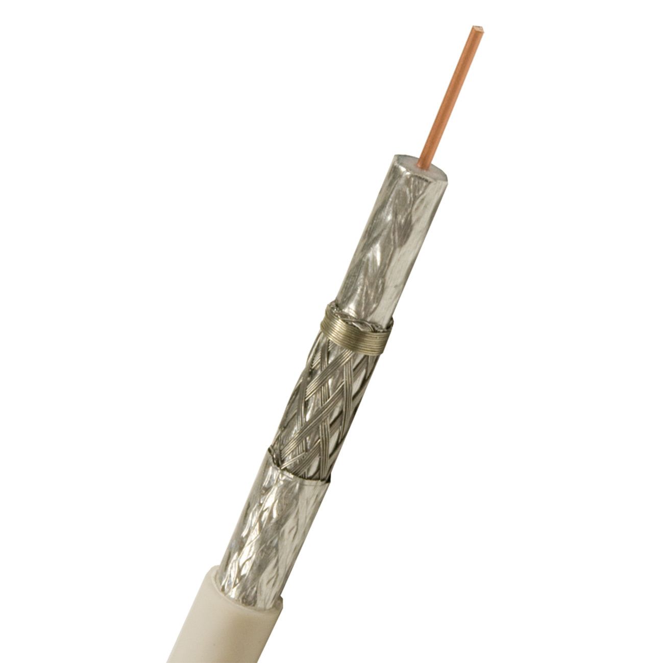 Nexans KTV Koaksialkabel hvit, 4,8 mm ytre Bobin, 305 m
