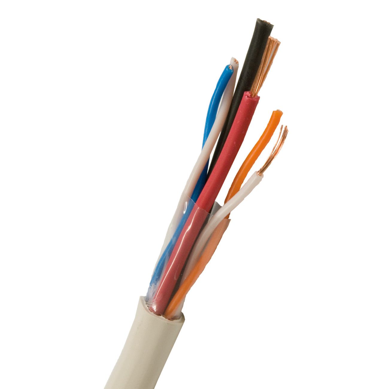 Nexans FLQQBR Larmkabel 7.5 mm ytterdiameter, vit 1 m, kapad