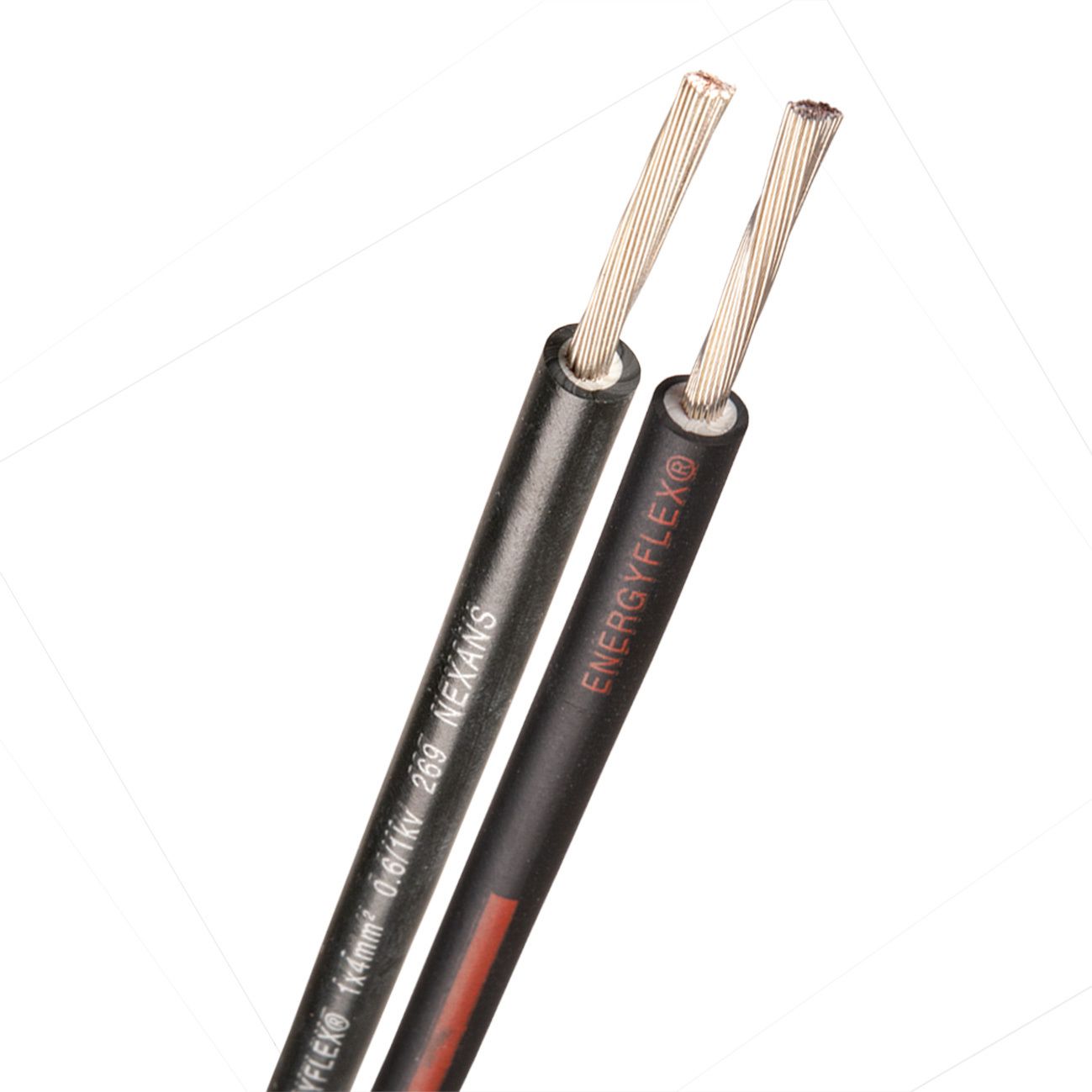 Nexans ENERGYFLEX Koblingskabel 1 x 6 mm², 0,6/1 kV, svart/rød 1 m, kappet