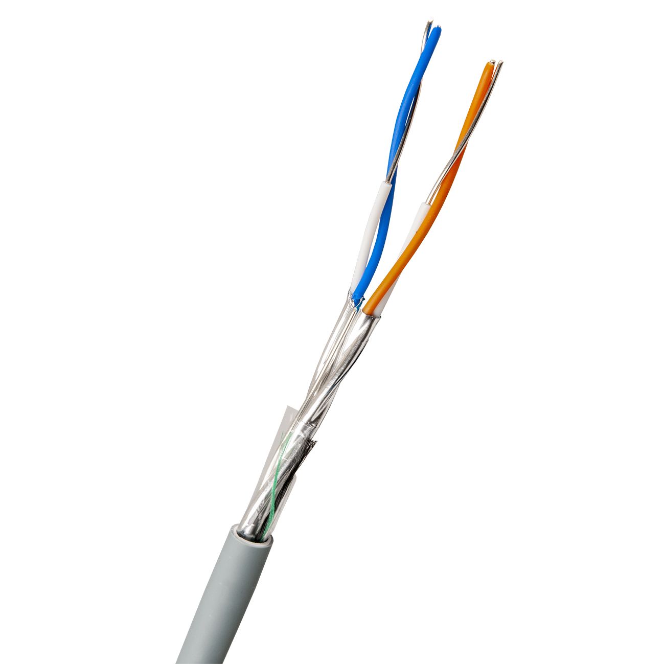 Nexans ELEQB Telekabel 4x2x0.8 mm, grå 1 m, kapad