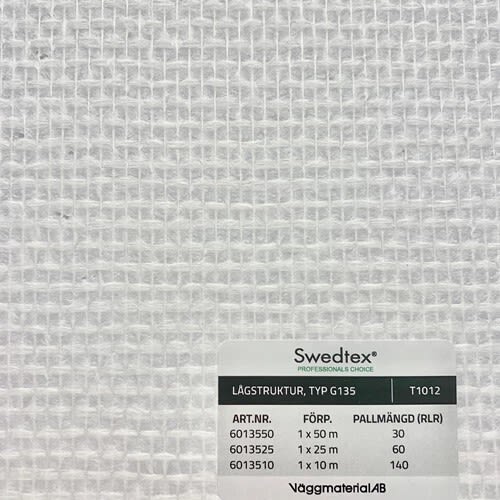 Swedtex G135 Glasfiberväv lågstruktur, 1x25 m