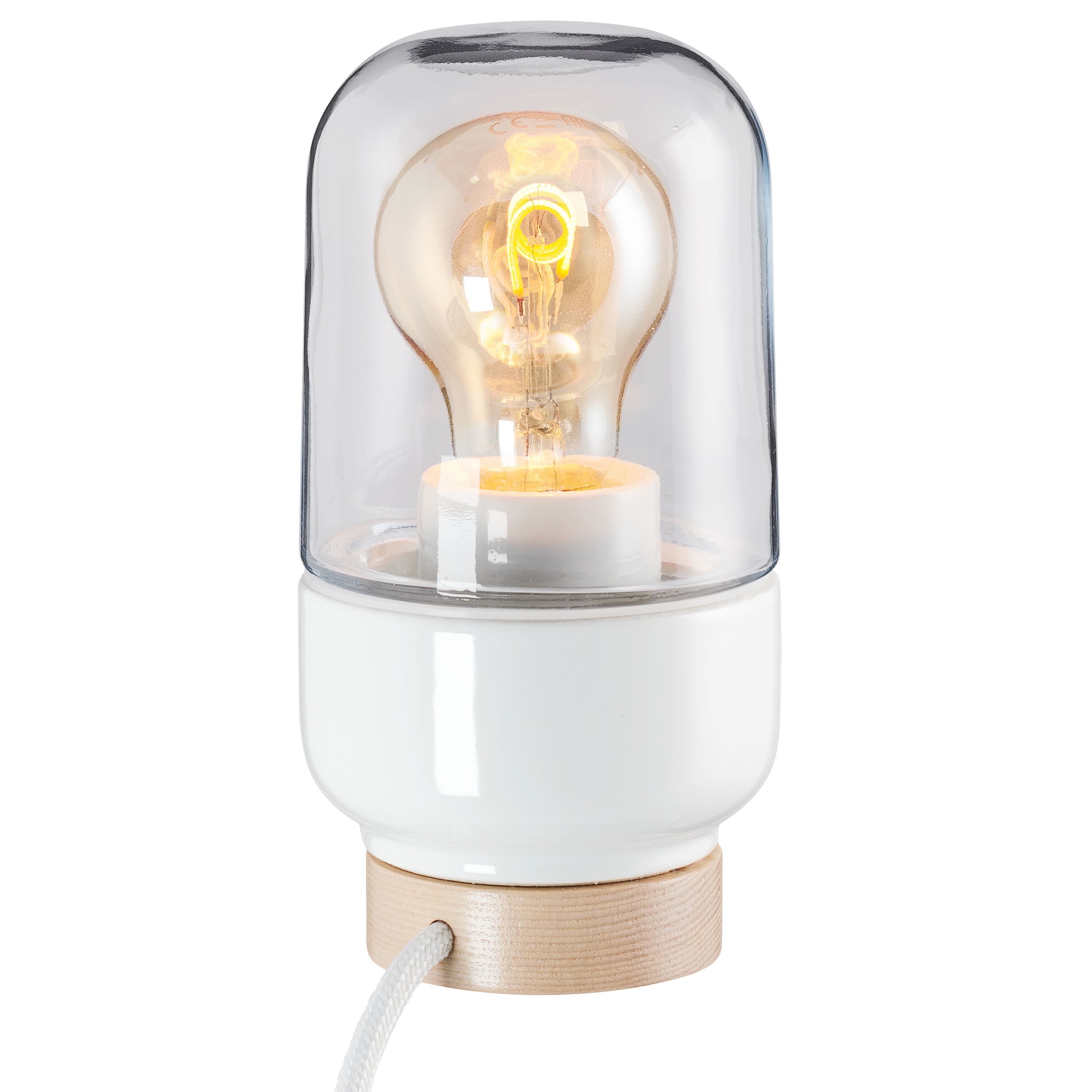 Ifö OHM 100/186 Bordsarmatur  Vit klarglas