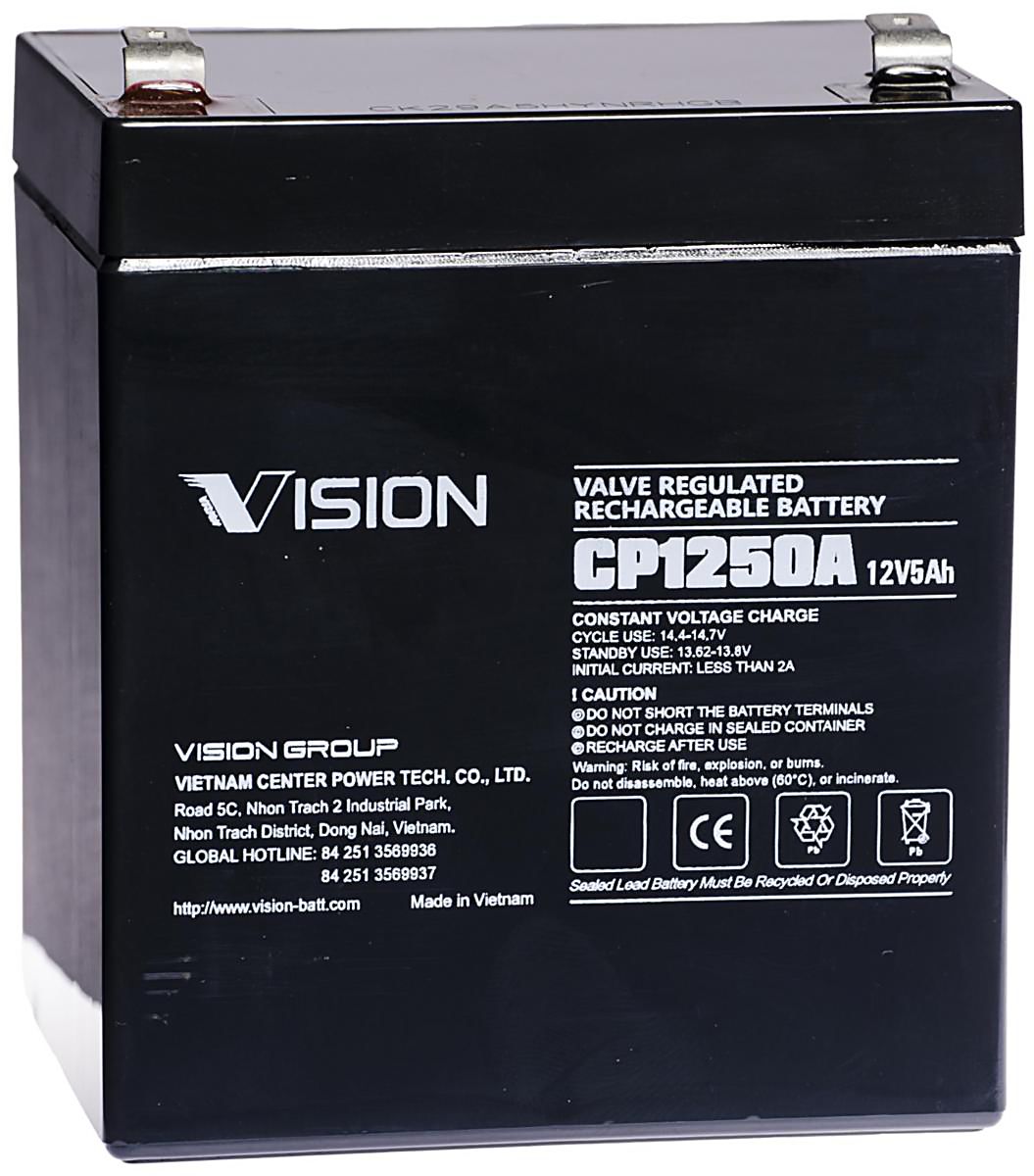 Vision CP1250A Batteri 12V, 5 Ah