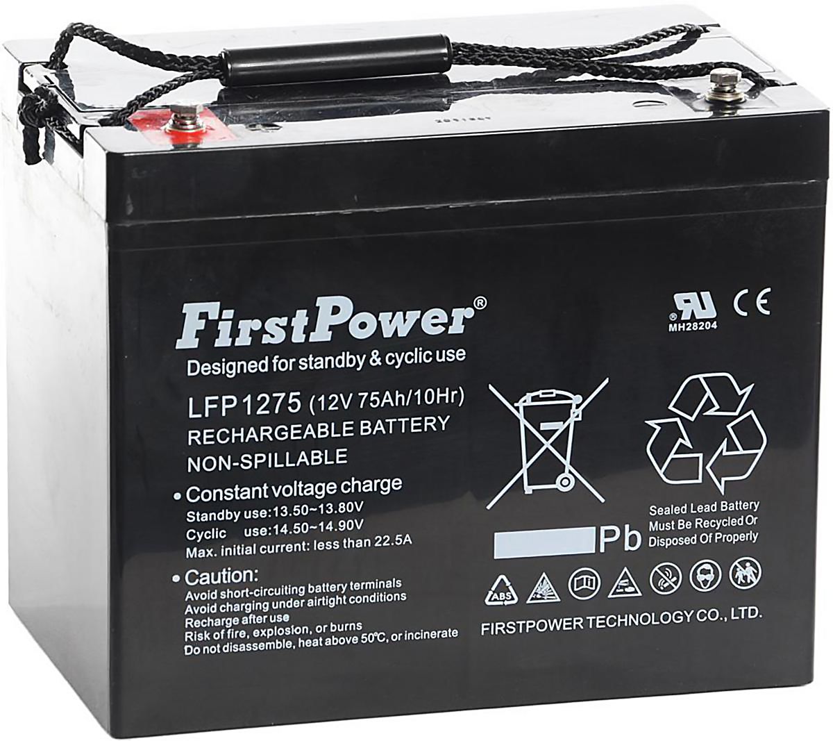 First Power LFP1275 Batteri 12V, 75 Ah
