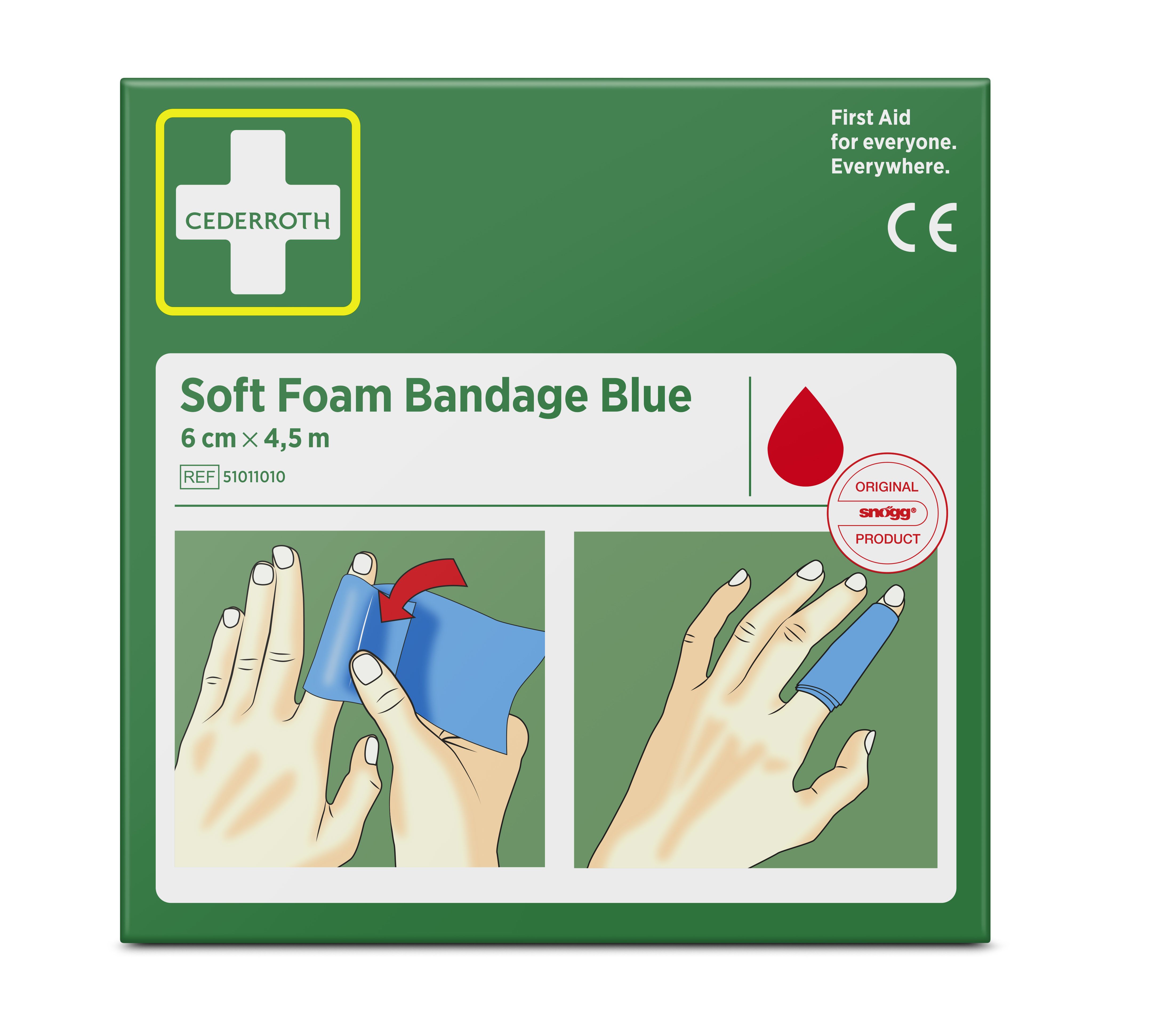 Cederroth Soft Foam Bandage Blå 6 cm x 4,5m