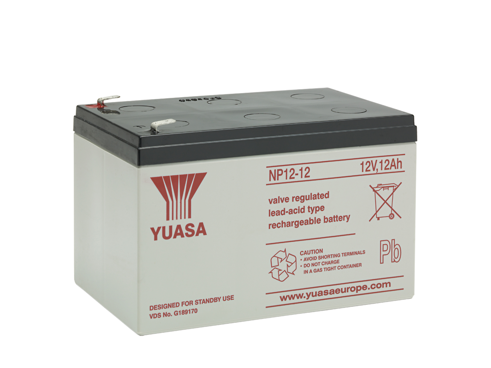 Yuasa NP12-12 Batteri 12V, 12 Ah