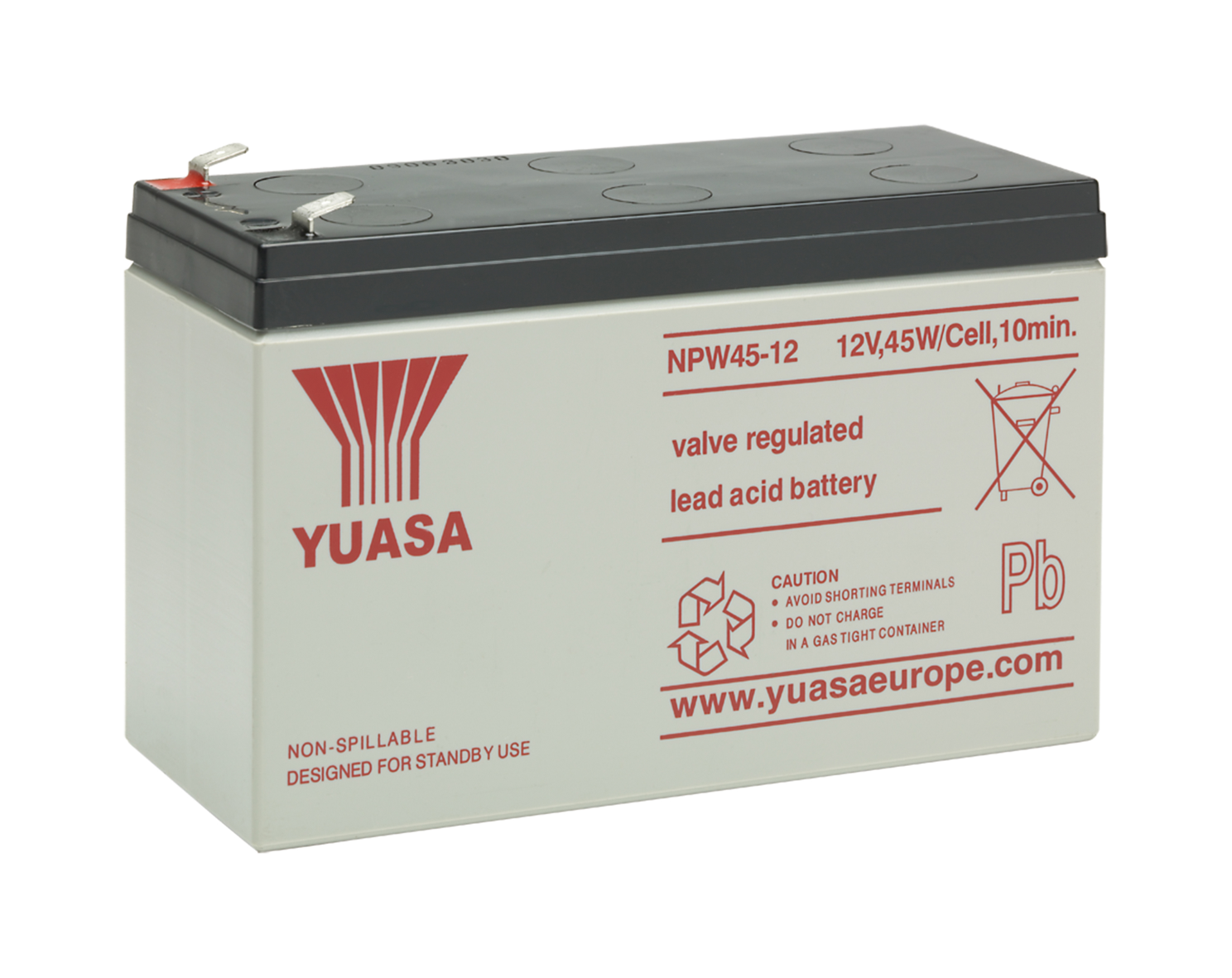 Yuasa NPW45-12 Batteri 12V, 7,5 Ah