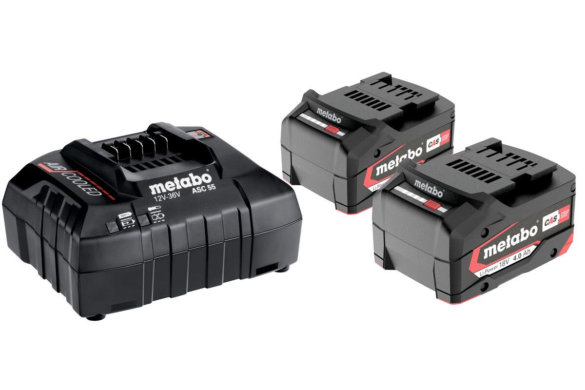 Metabo Bas-set Laddpaket med 2 st 4,0Ah batterier och laddare