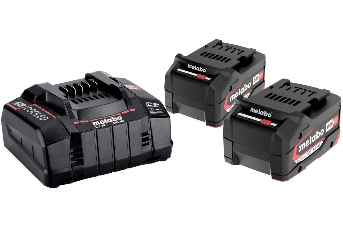 Metabo Bas-set Laddpaket med 2 st 5,2Ah batterier och laddare