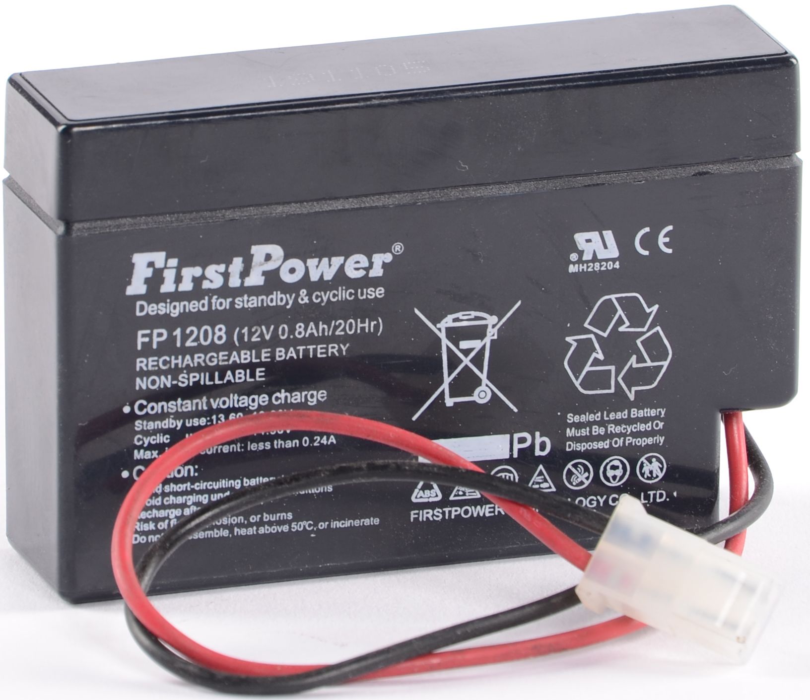 First Power FP1208 Batteri 12V, 0,8 Ah