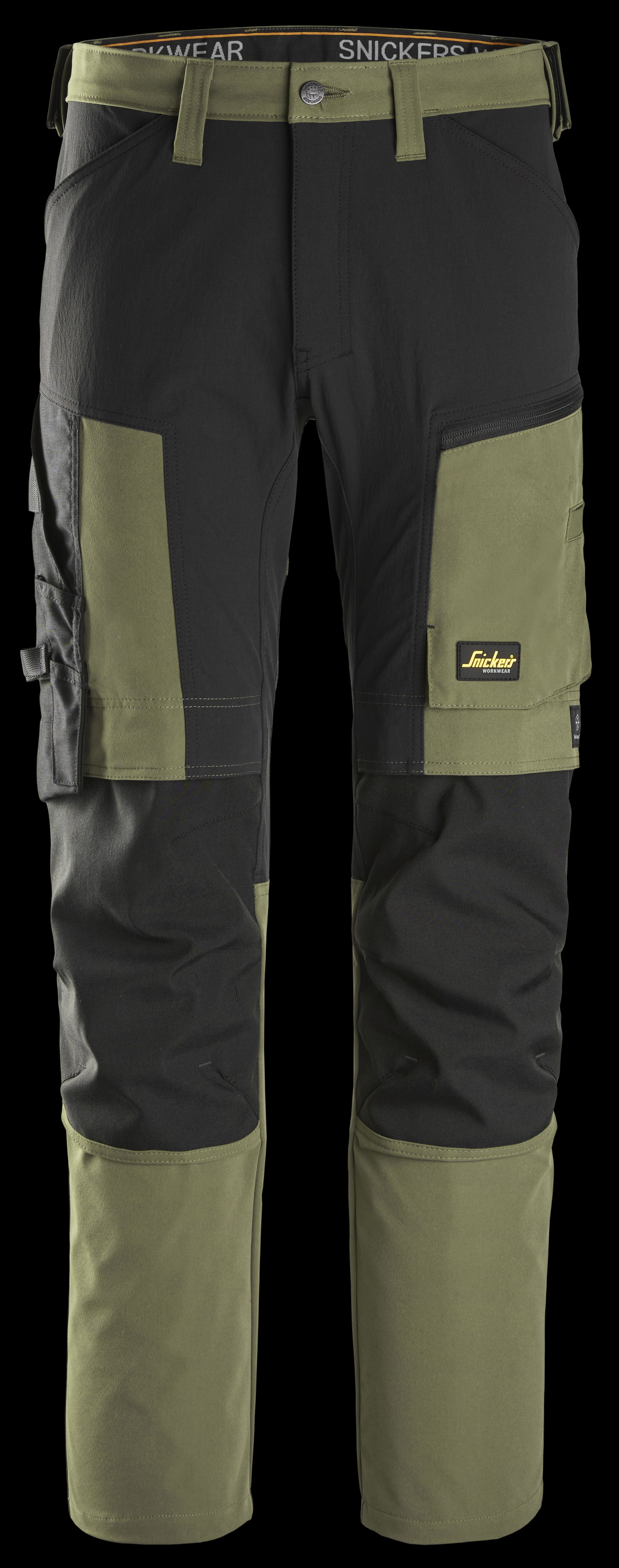 Snickers Workwear 6318-3104 AllroundWork Arbetsbyxa grön/svart, stretch Grön/svart