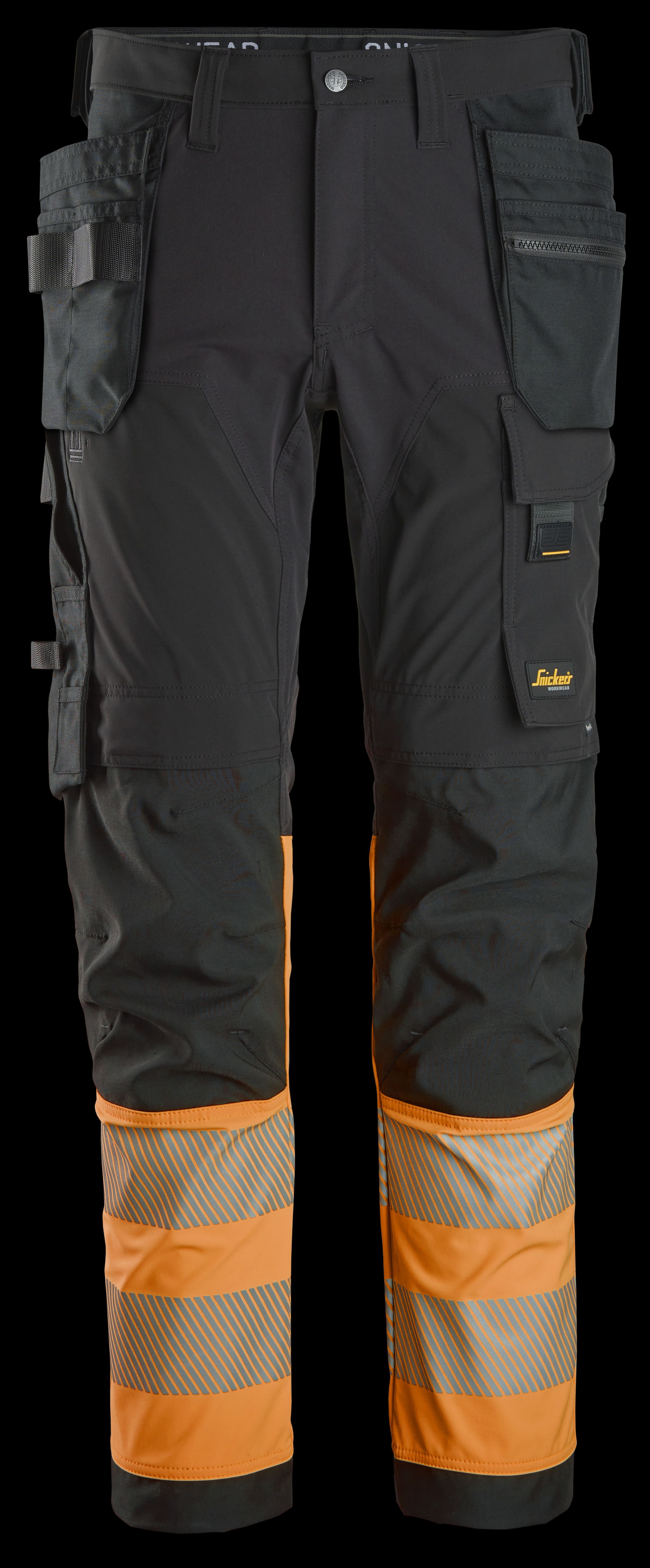 Snickers Workwear 6231 Midjebyxa svart/orange Svart/Orange