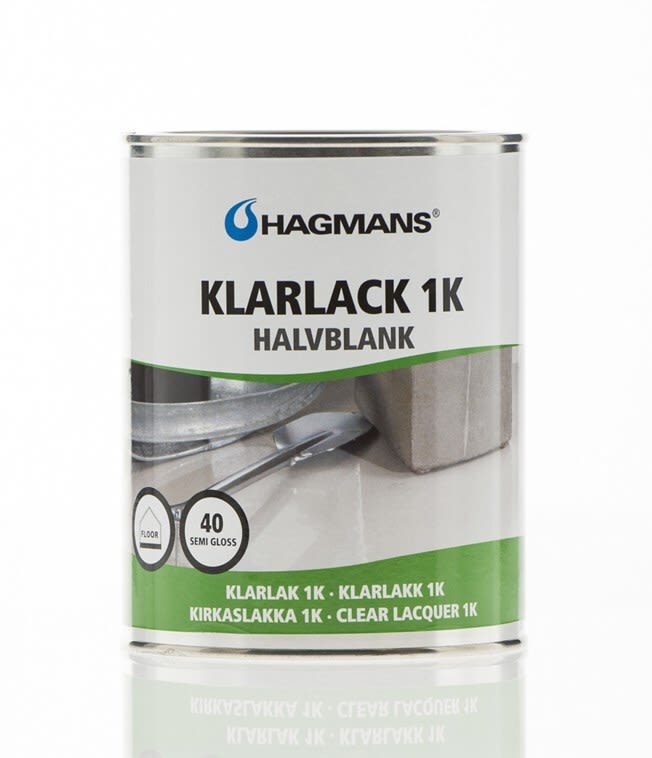 Hagmans 1K 40 Klarlack halvblank Transparent