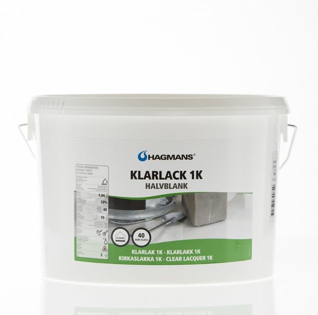 Hagmans 1K 40 Klarlack halvblank Transparent