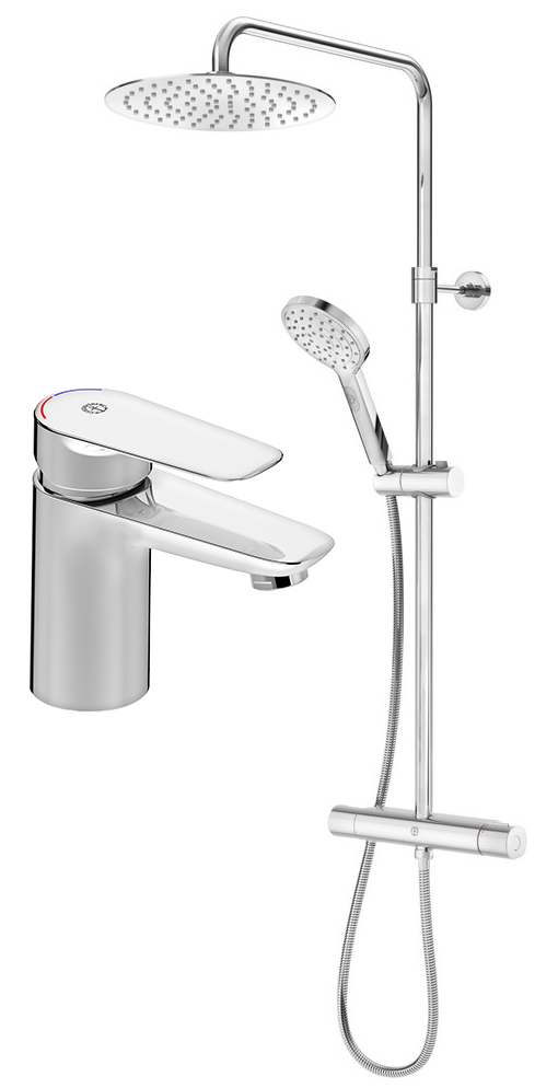 Gustavsberg Atlantic GB41201399 Takduschset med tvättställsblandare, 160 c/c, krom
