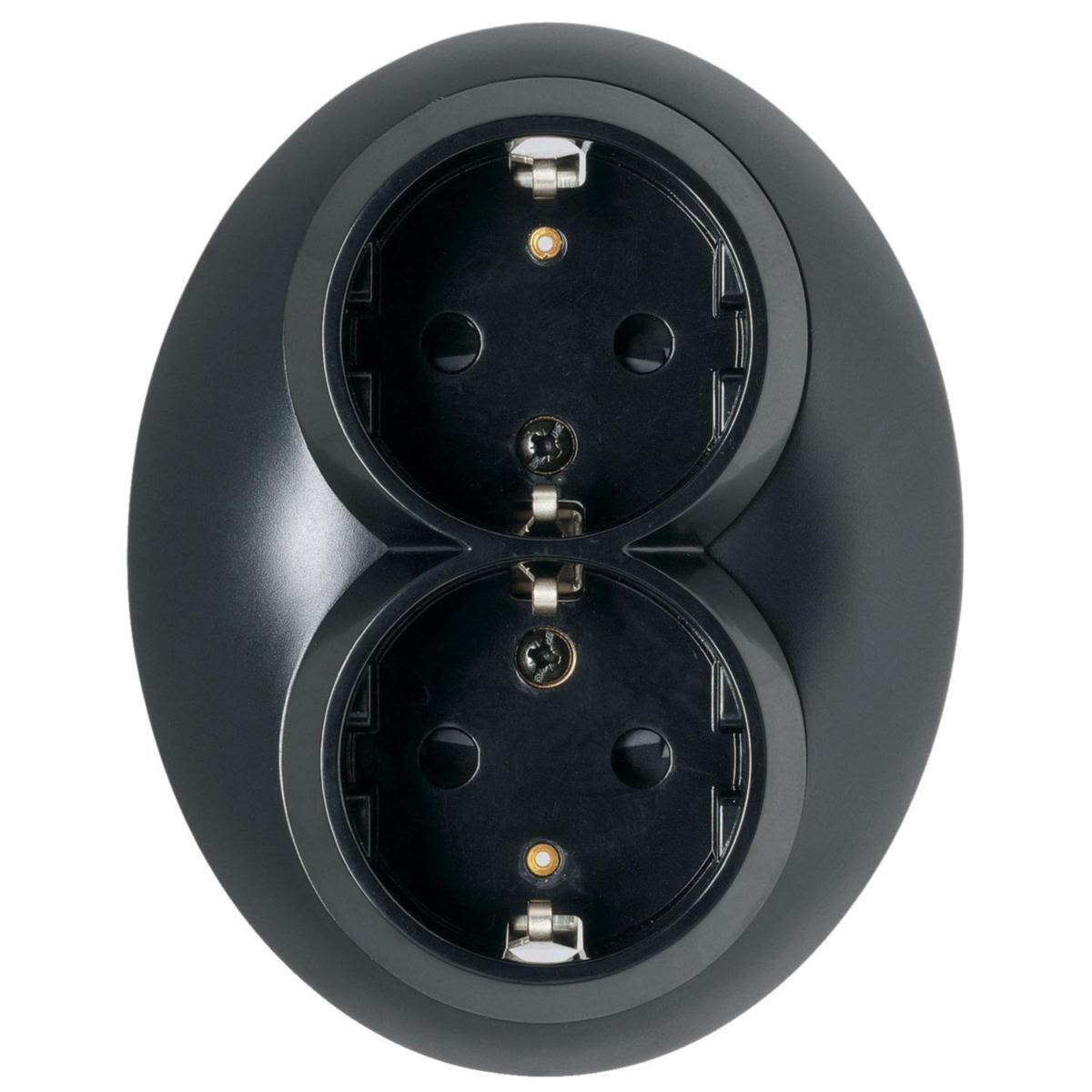 Schneider Electric WDE007085 Uttag infällt, jordat, 2-vägs, svart.