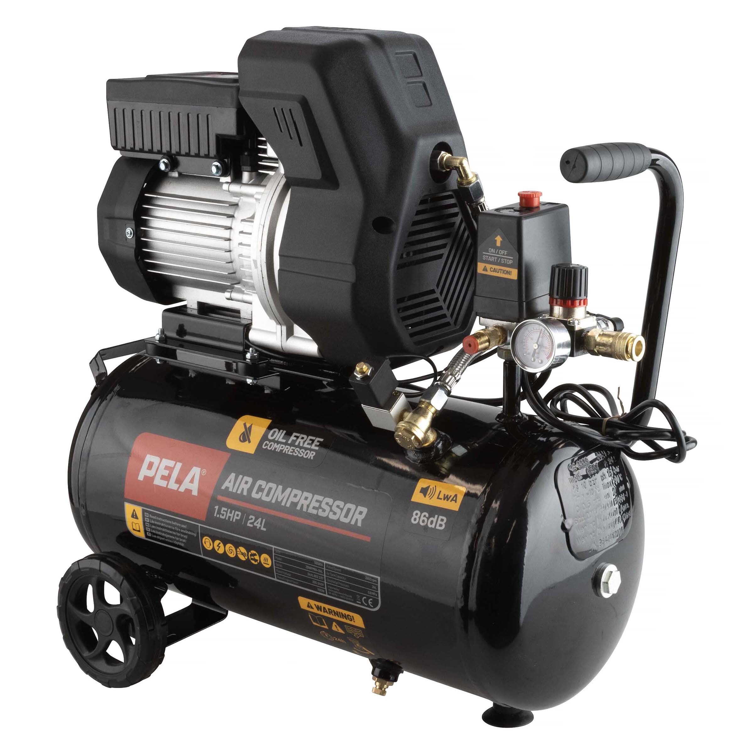 PELA 565958 Kompressor 1,5HK, 24L, oljefri