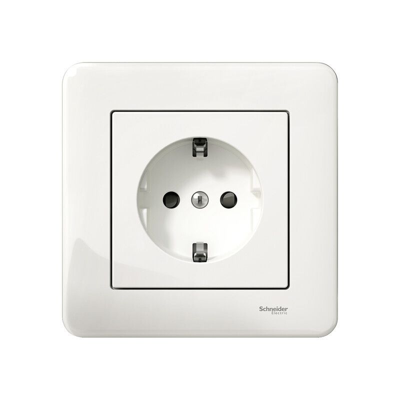 Schneider Electric Exxact WDE008276 Vägguttag infällt, jordat, 1-vägs, löstagbar ram