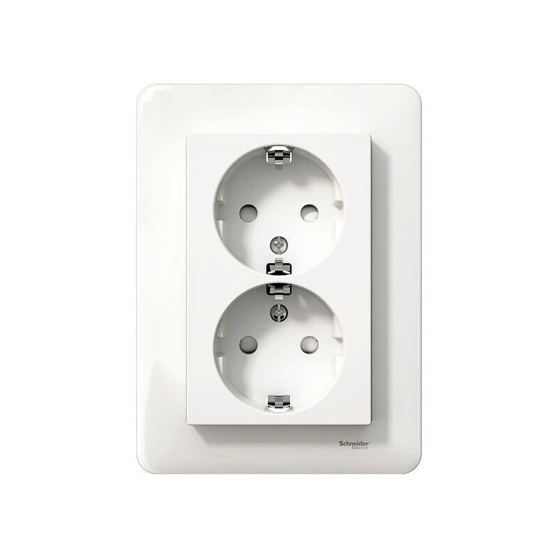Schneider Electric Exxact WDE008287 Vägguttag infällt, jordat, 2-vägs, löstagbar ram