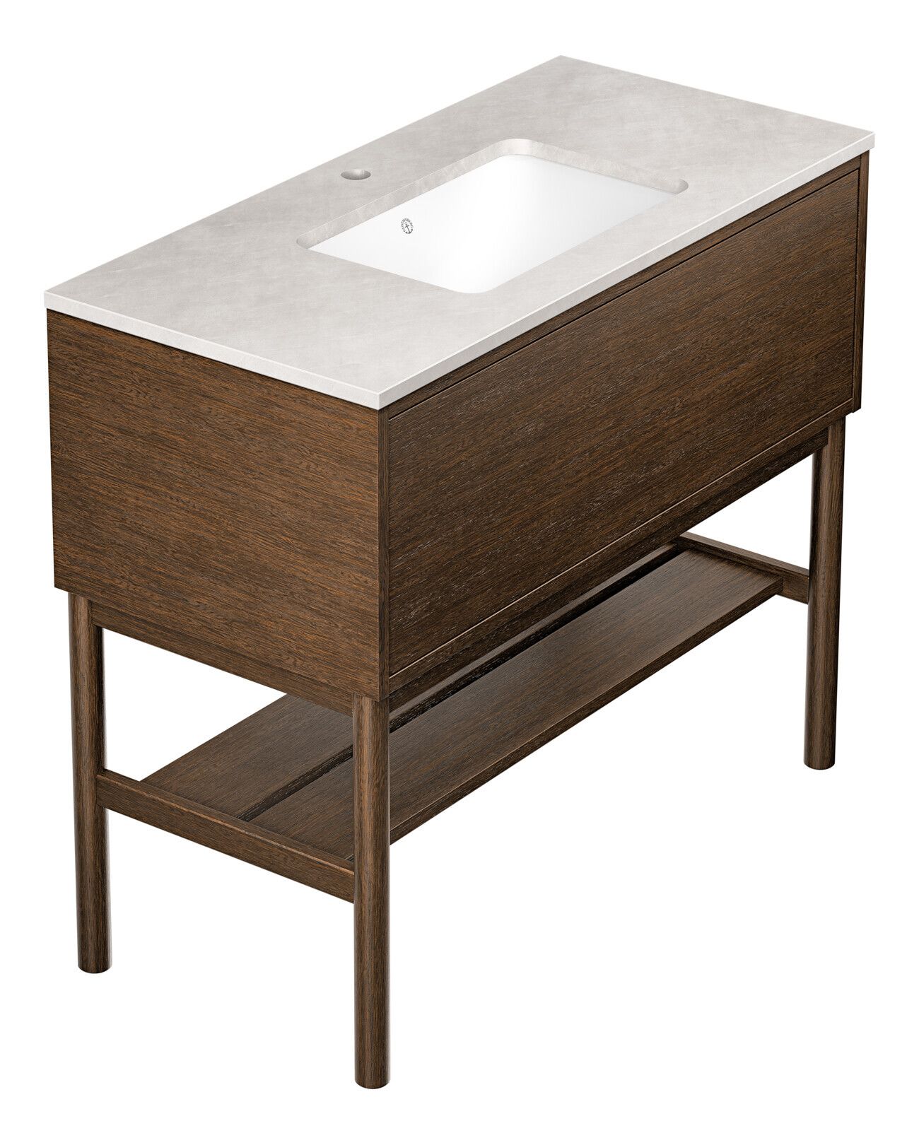 Gustavsberg Ducentic GB71DCVU10AWSG11LF Kommodpaket med ben, 100 cm, brun ek/grå sten, 1 blandarhål Brun ek/Grå sten