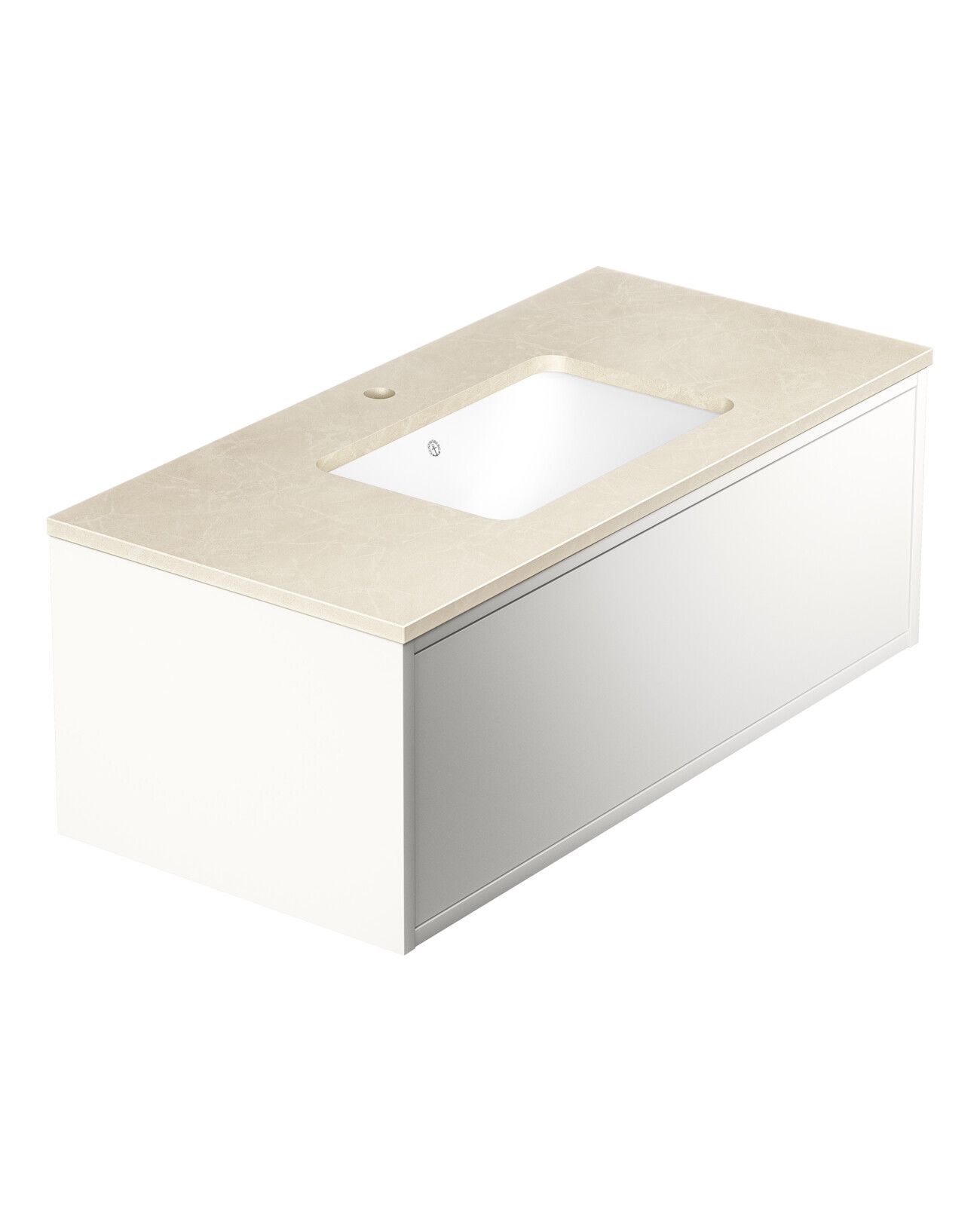 Gustavsberg Ducentic GB71DCVU10DHCC1100 Kommodpaket 100 cm, vit/beige sten, 1 blandarhål Vit/Beige sten